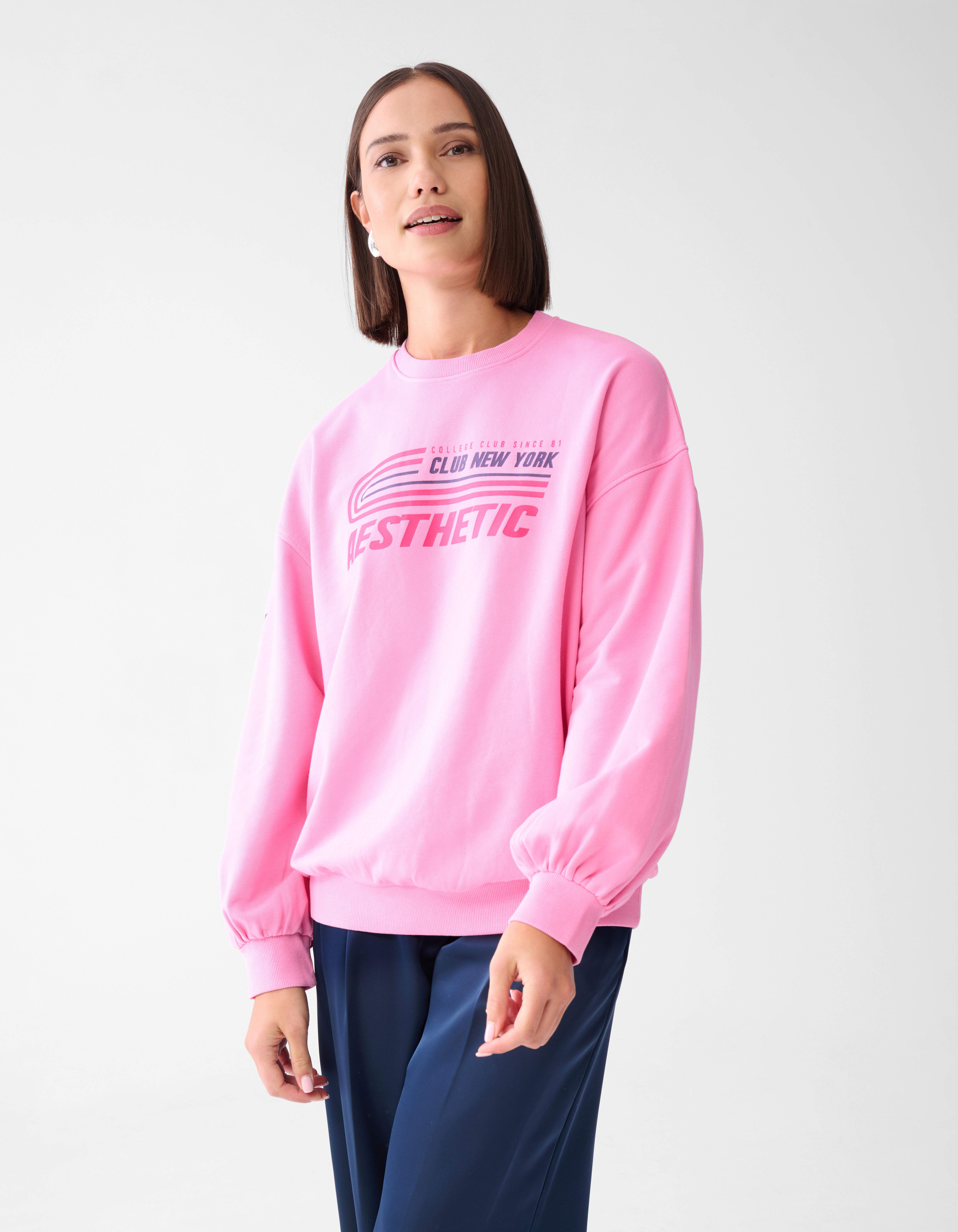 Washed Artwork Sweater Roze SHOEBY WOMEN