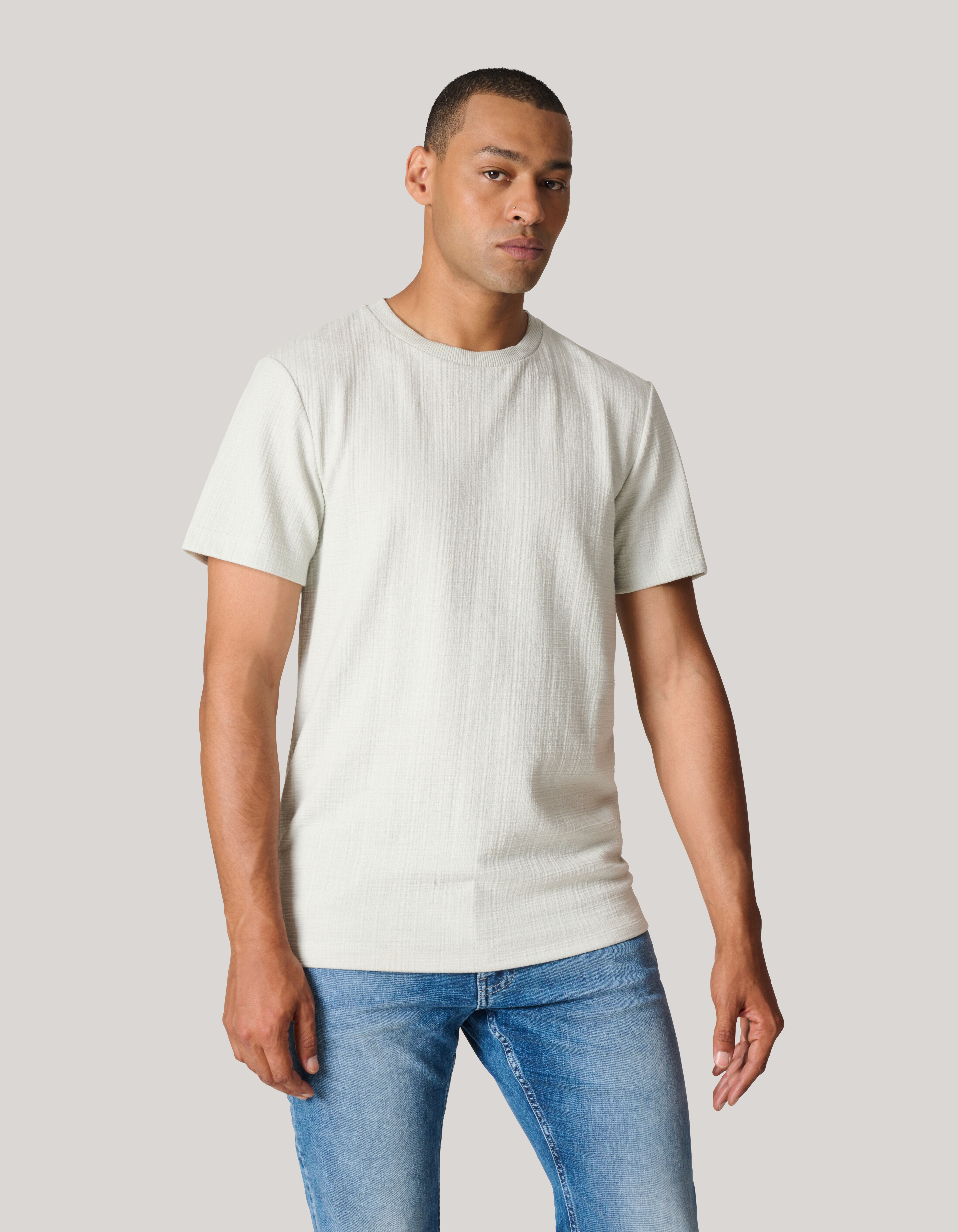 Structuur T-shirt Lichtgrijs SHOEBY MEN