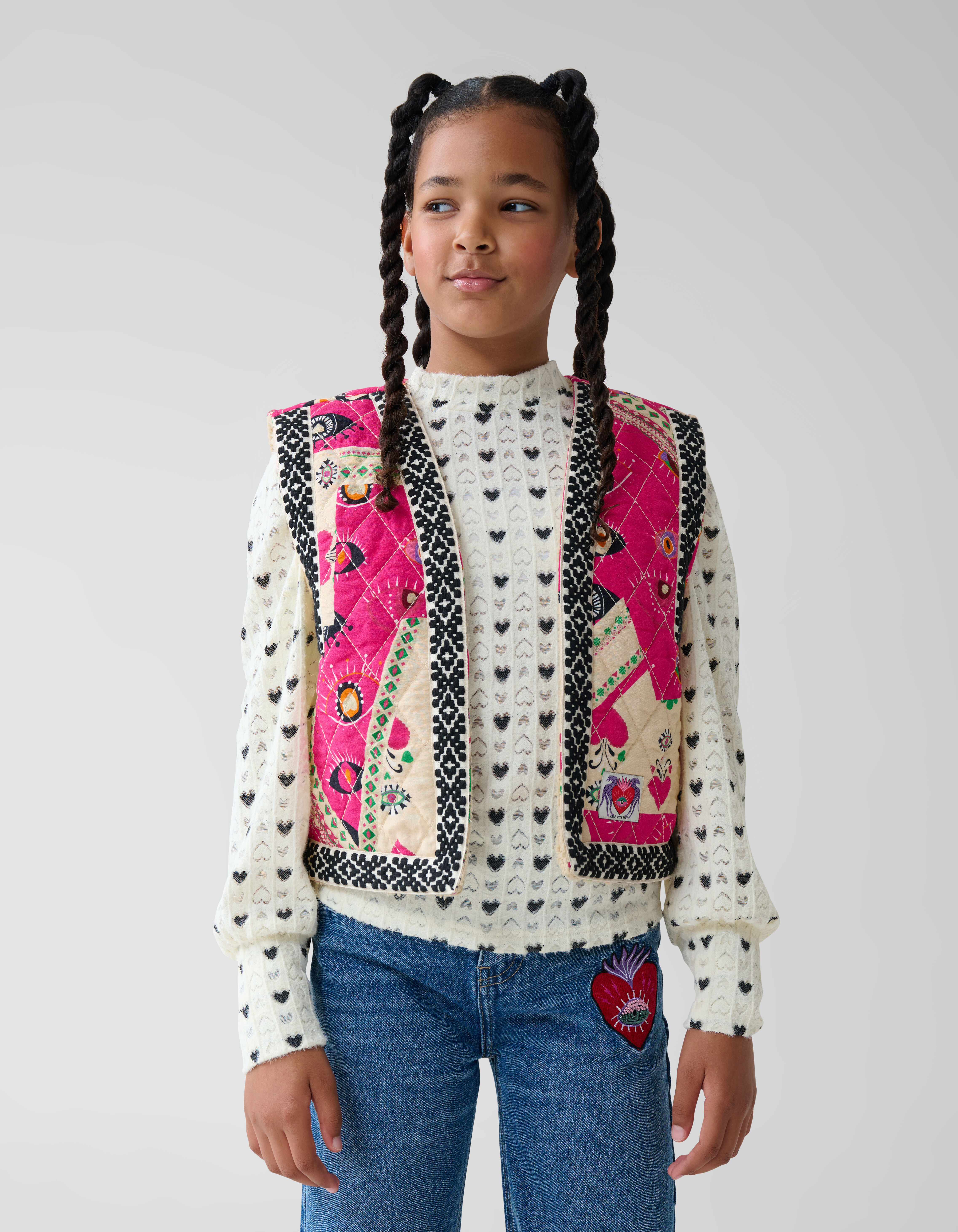 Printed Gilet Roze By Lizzy SHOEBY GIRLS