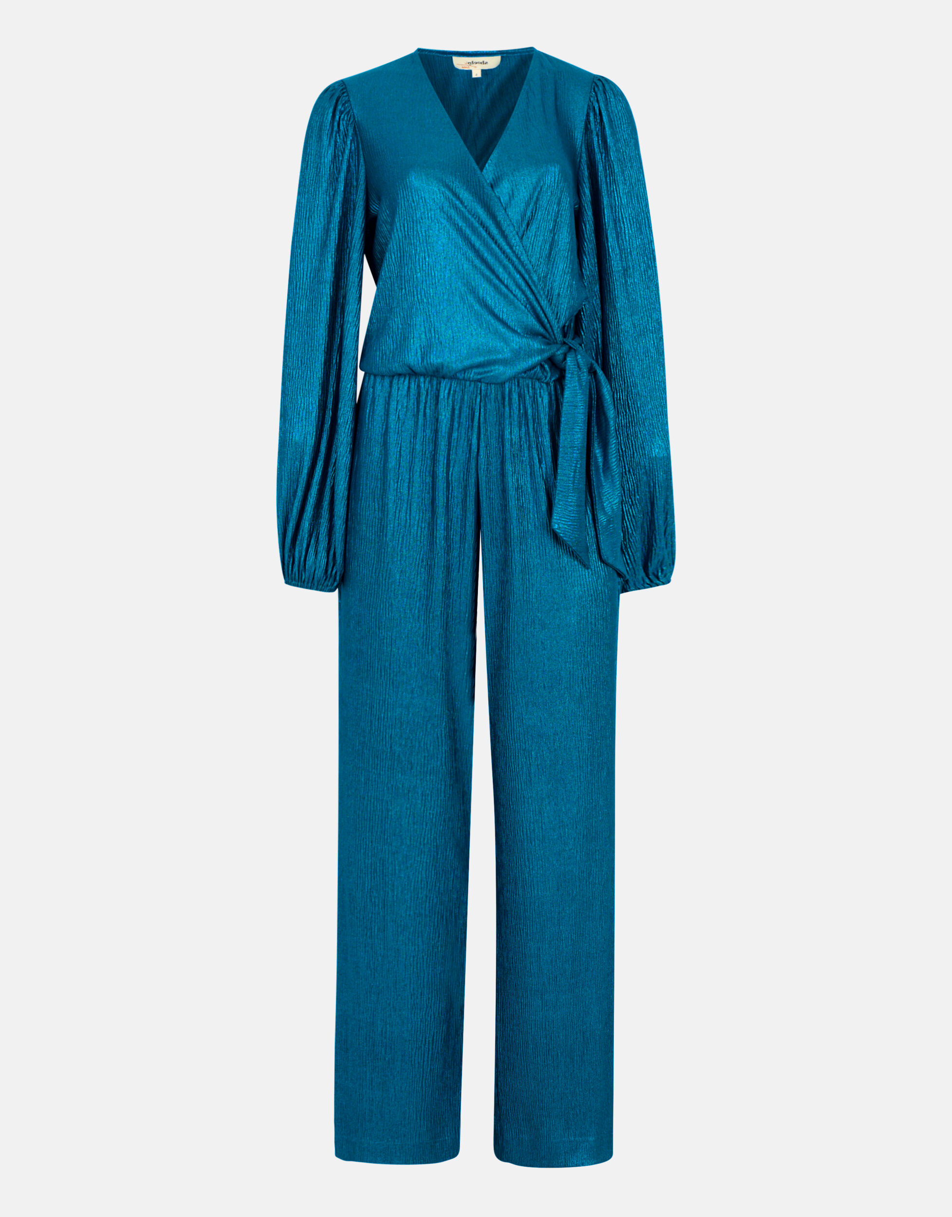 Metallic Crinkle Jumpsuit Blauw SHOEBY WOMEN