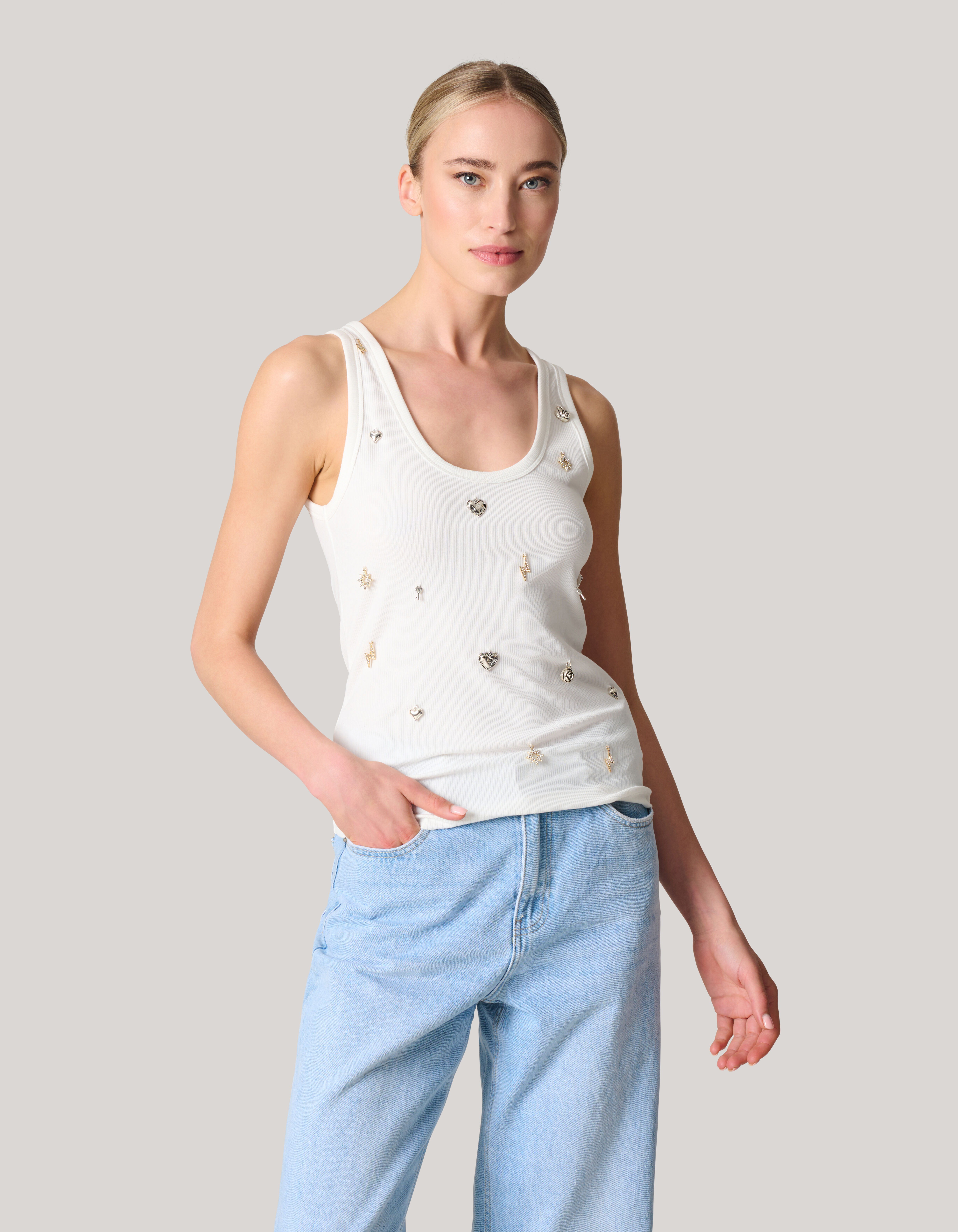 Stud Tanktop Wit SHOEBY WOMEN