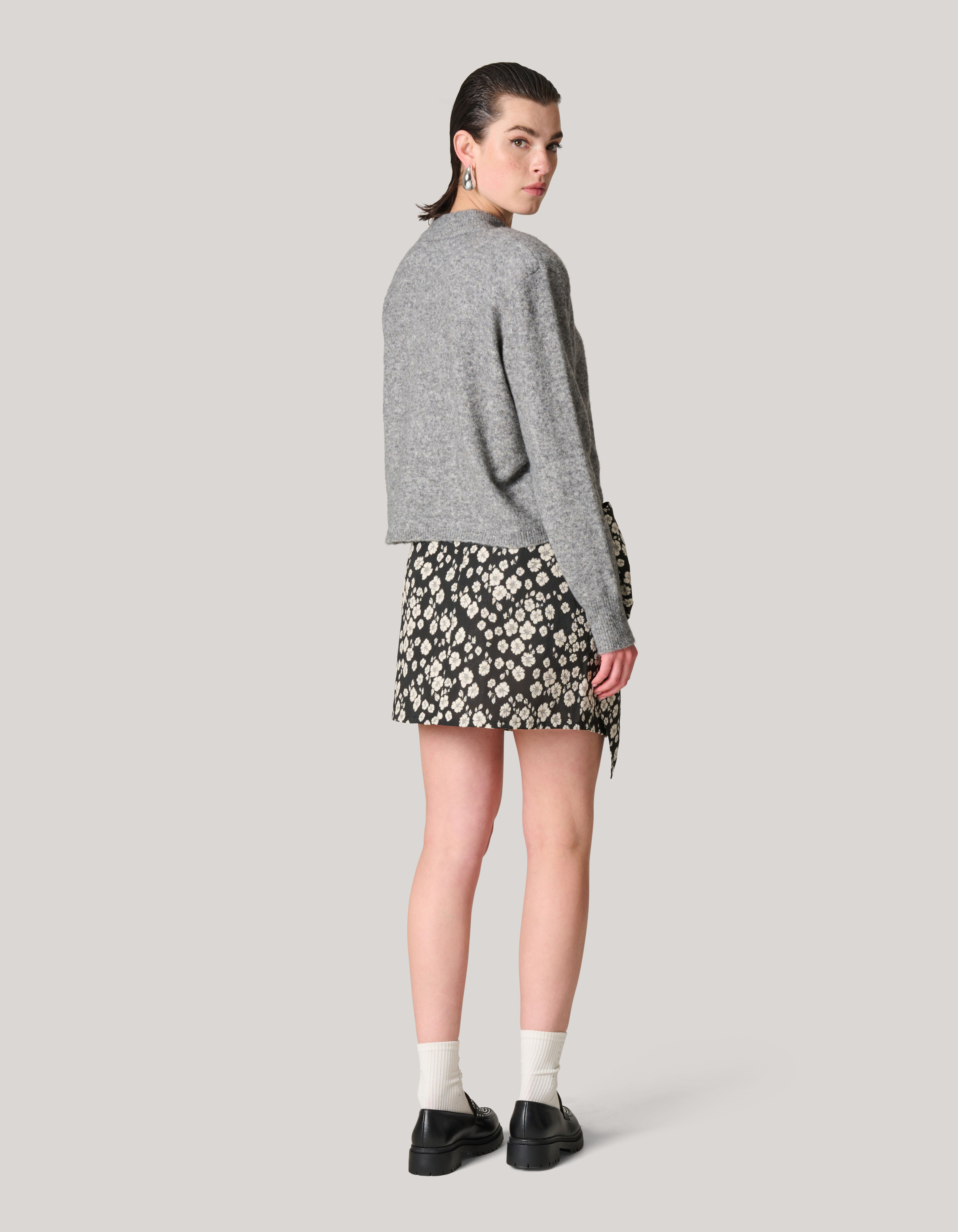 Jaquard Mini Rok Zwart/Wit SHOEBY WOMEN