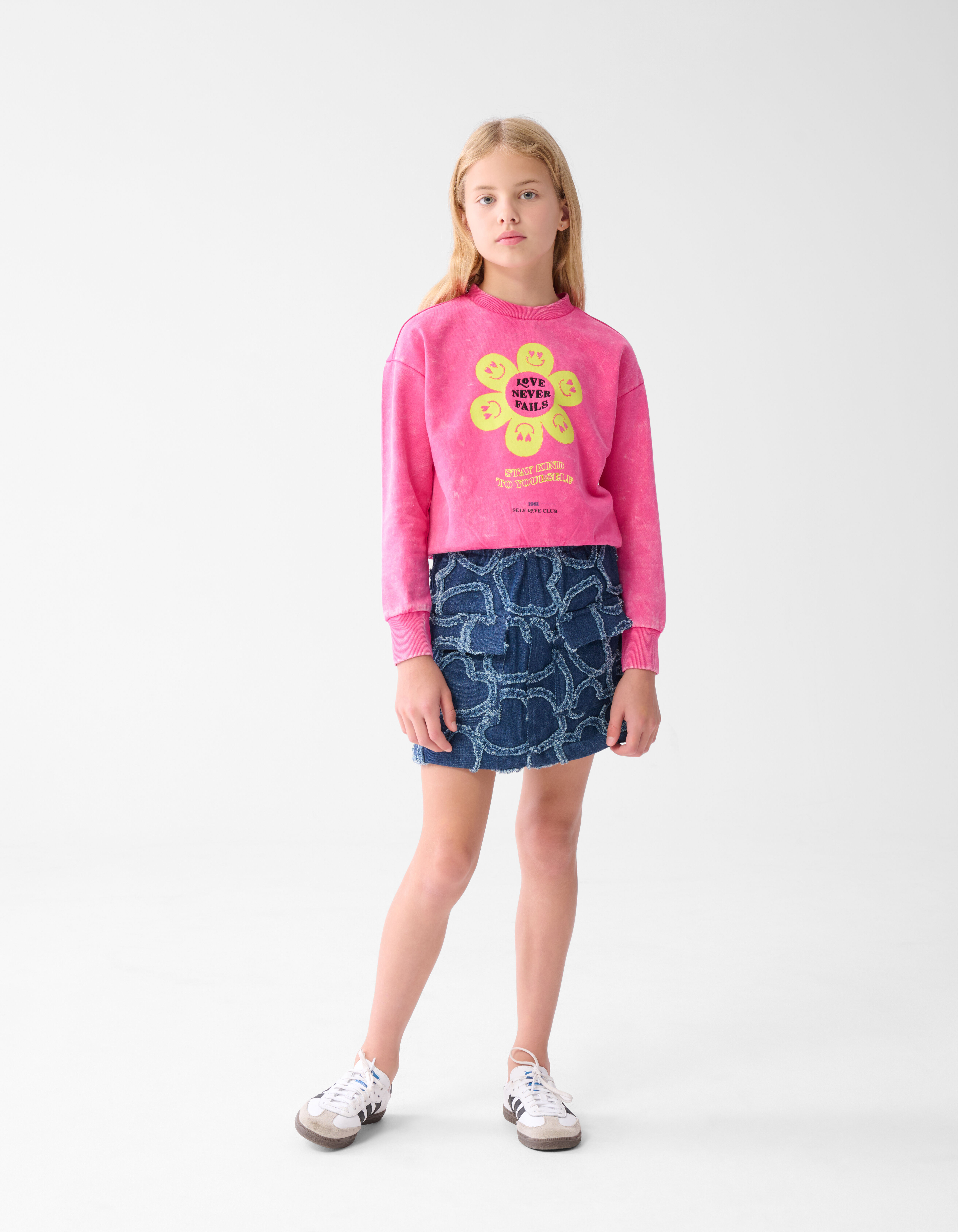 Washed Artwork Sweater Roze SHOEBY GIRLS