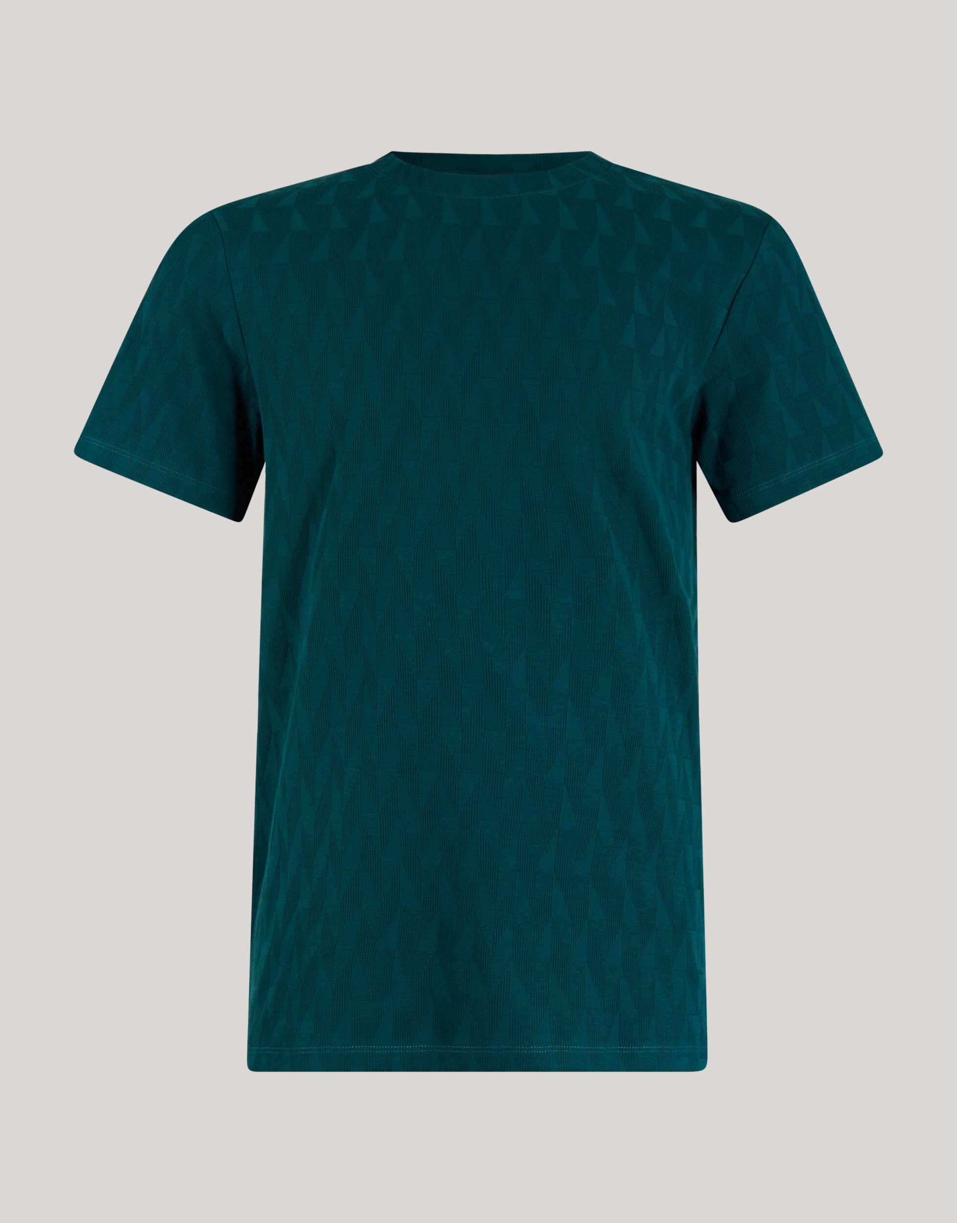 Jaquard T-shirt Donkergroen SHOEBY MEN