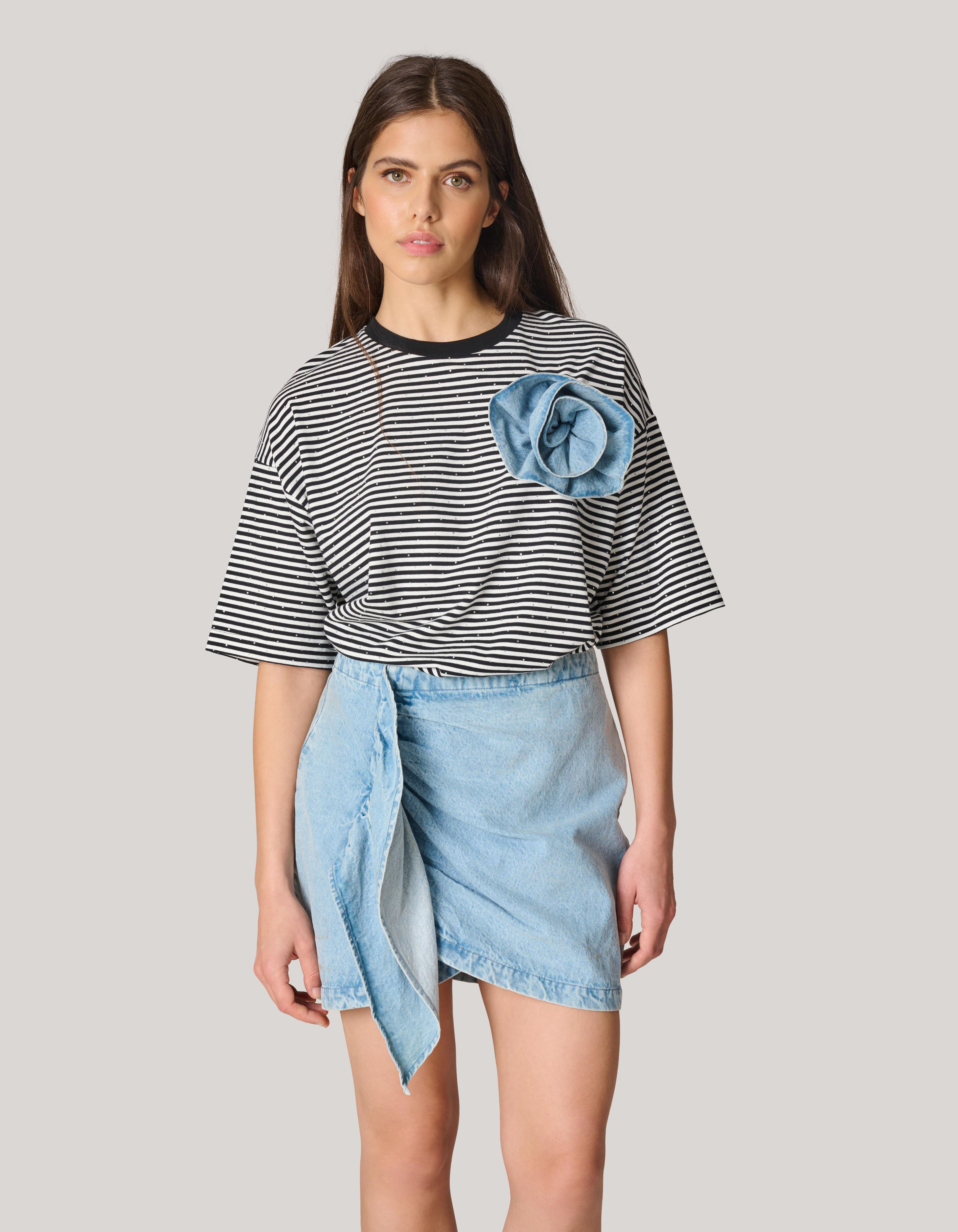 Denim Rose Mini Rok By Lizzy SHOEBY WOMEN