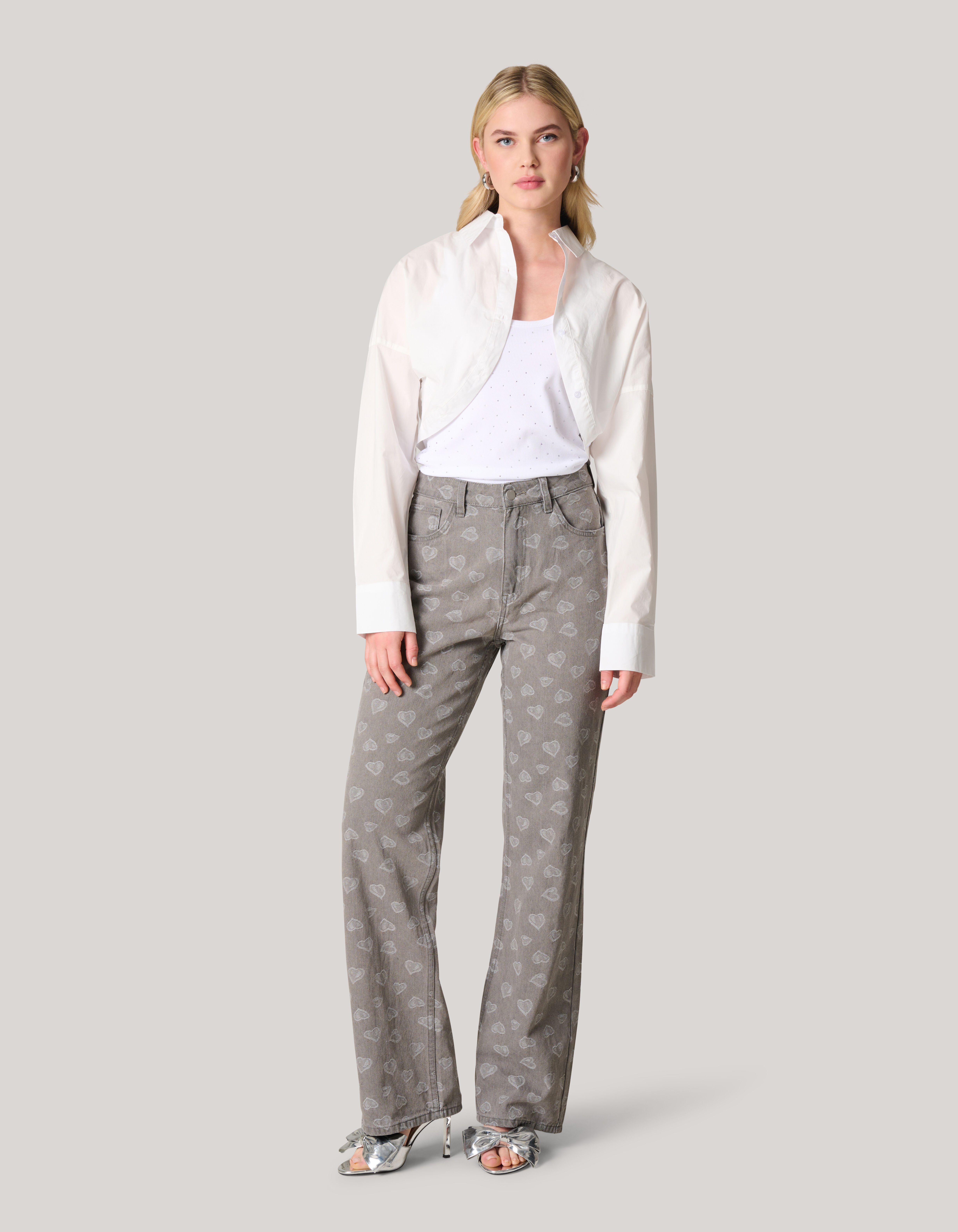 Cropped Poplin Blouse Wit SHOEBY WOMEN