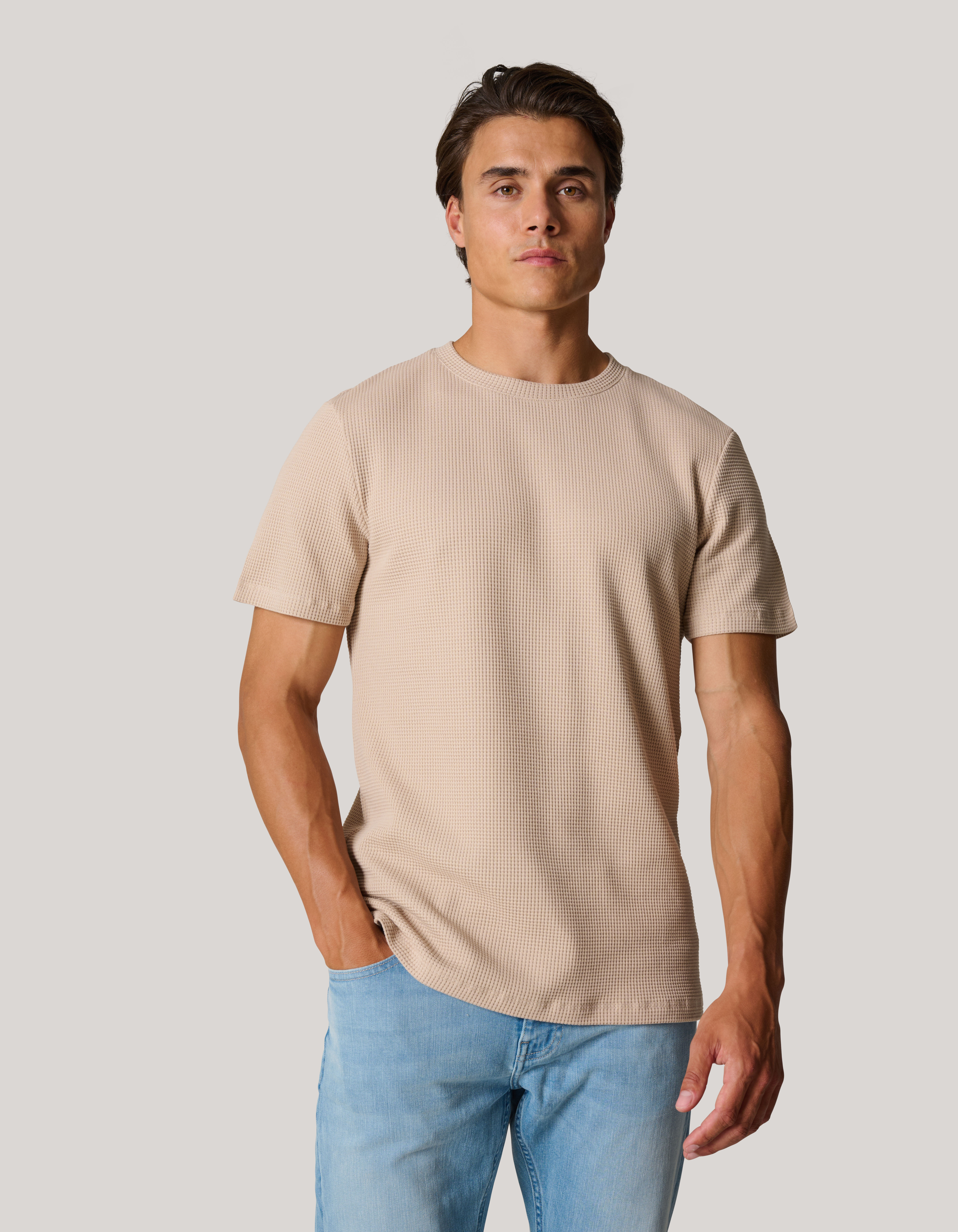 Structuur T-shirt Zand SHOEBY MEN