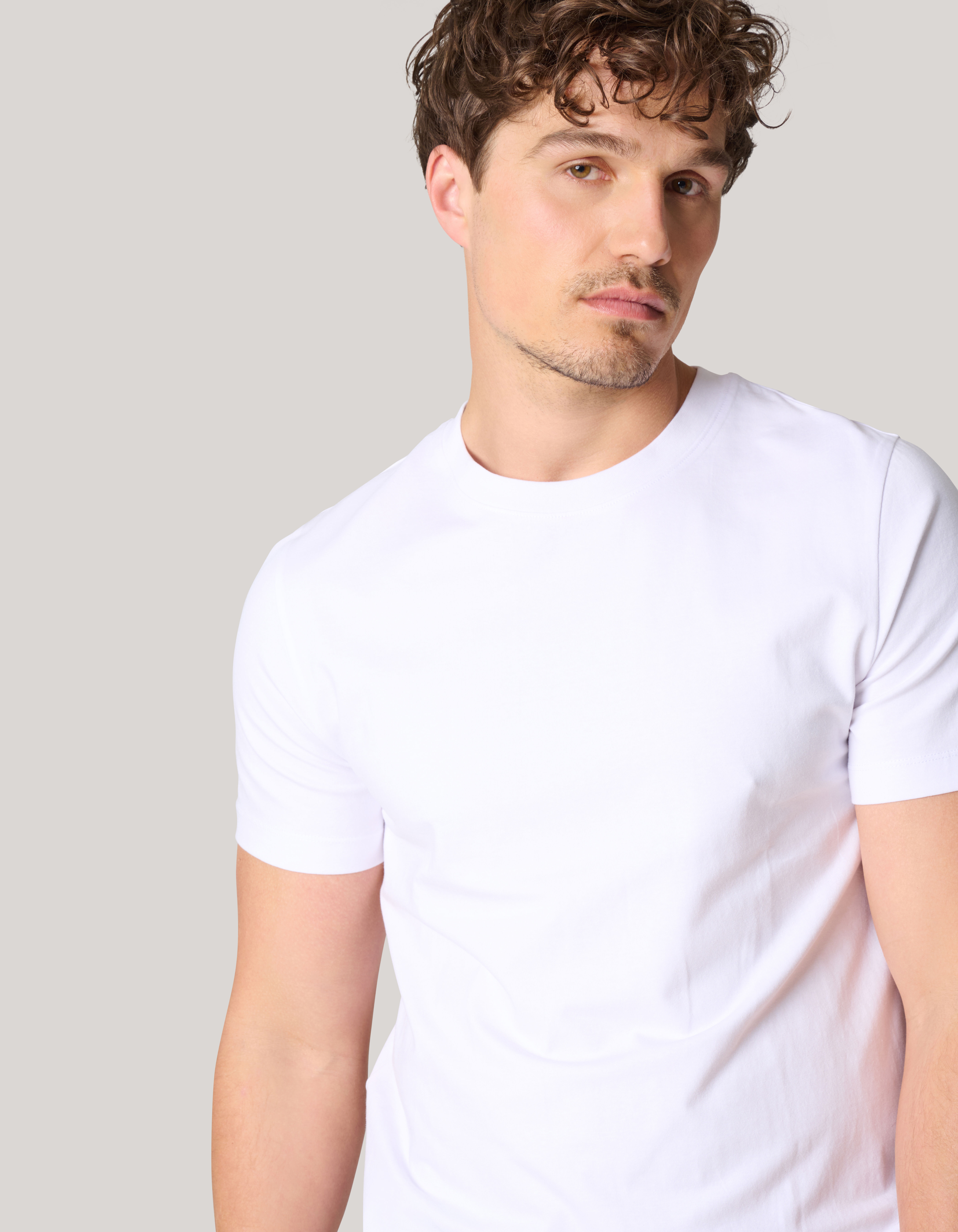 Basis T-shirt Wit SHOEBY MEN