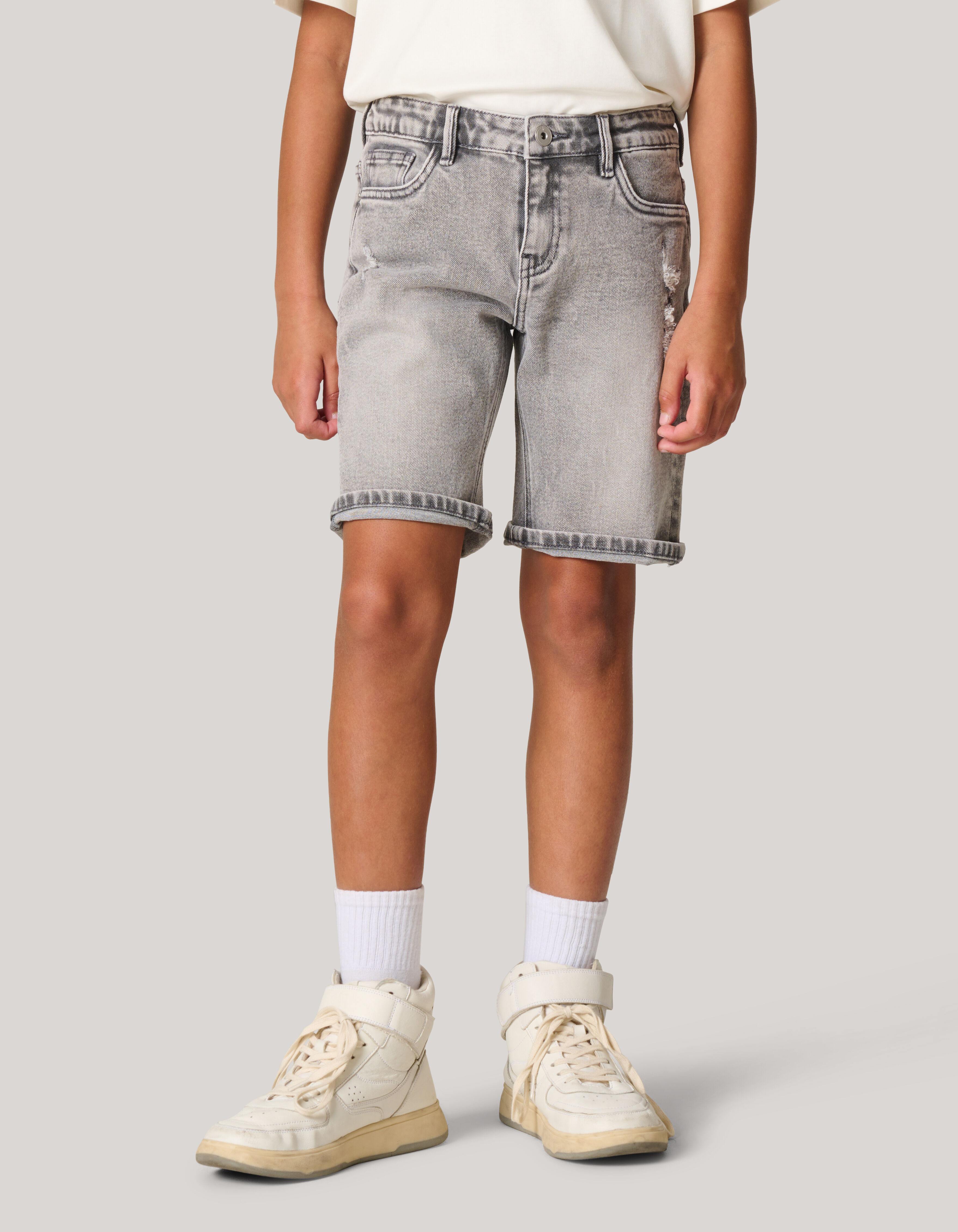 Denim Short Lichtgrijs SHOEBY BOYS