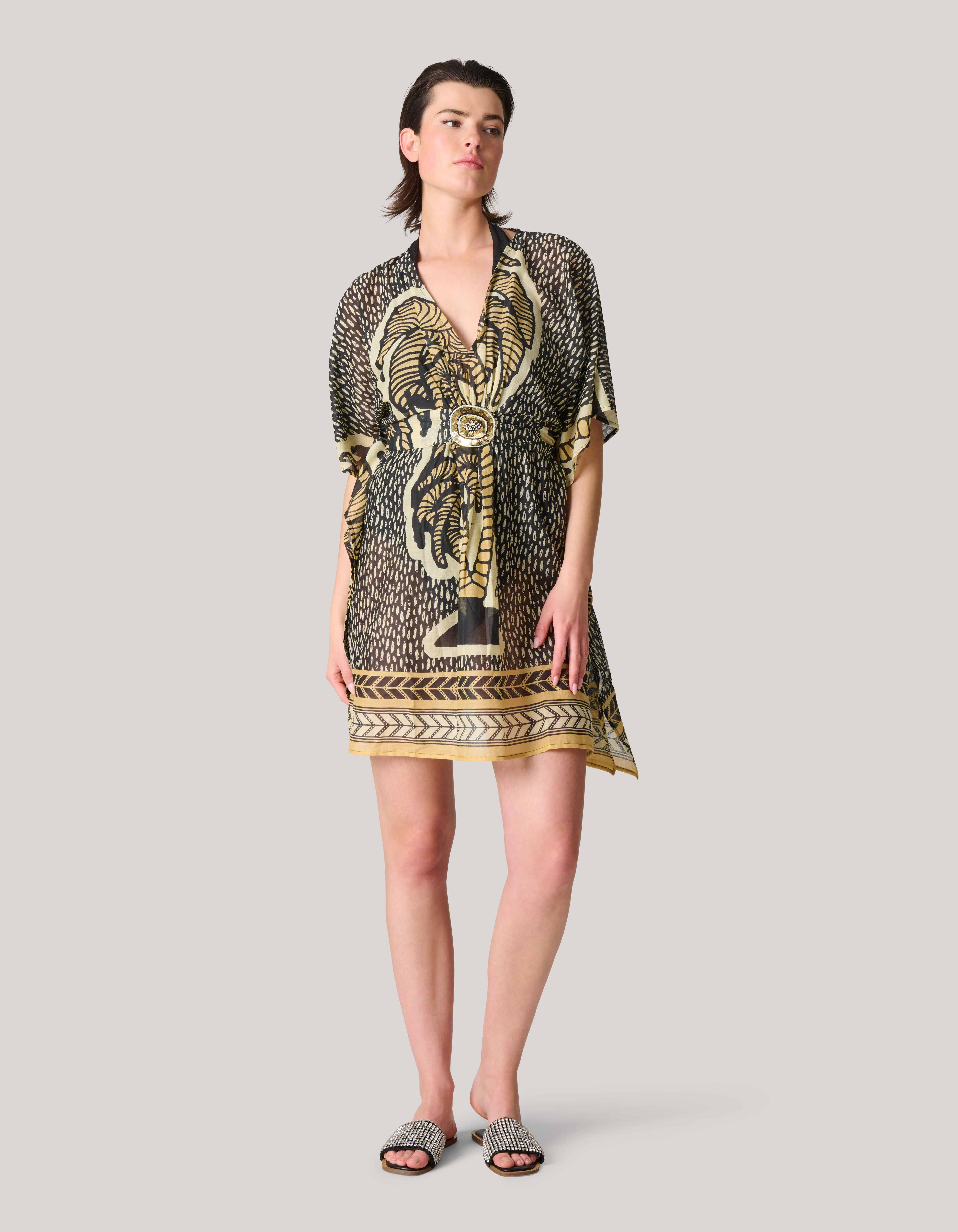 Printed Strand Kaftan Beige SHOEBY WOMEN