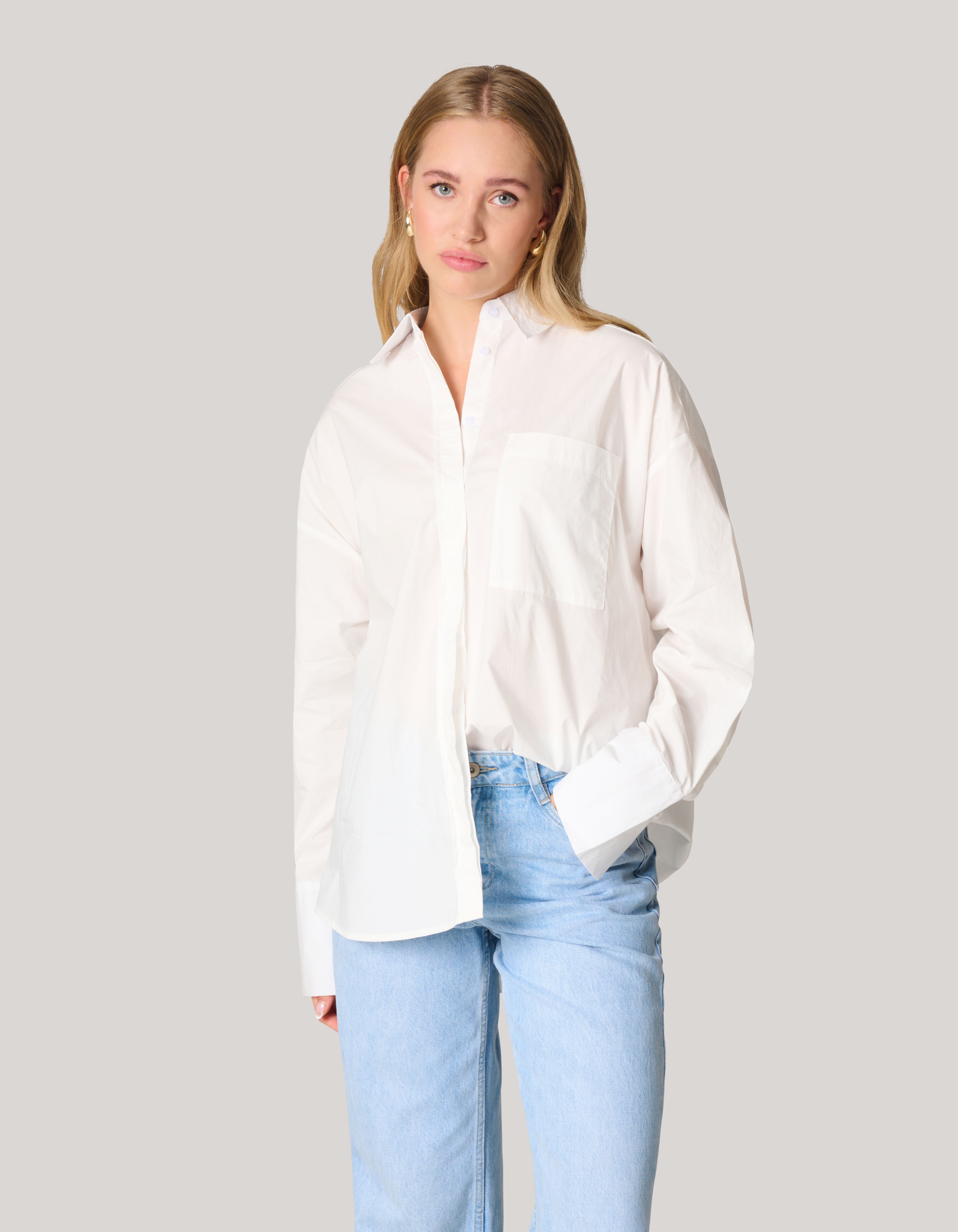 Poplin Blouse Wit SHOEBY WOMEN