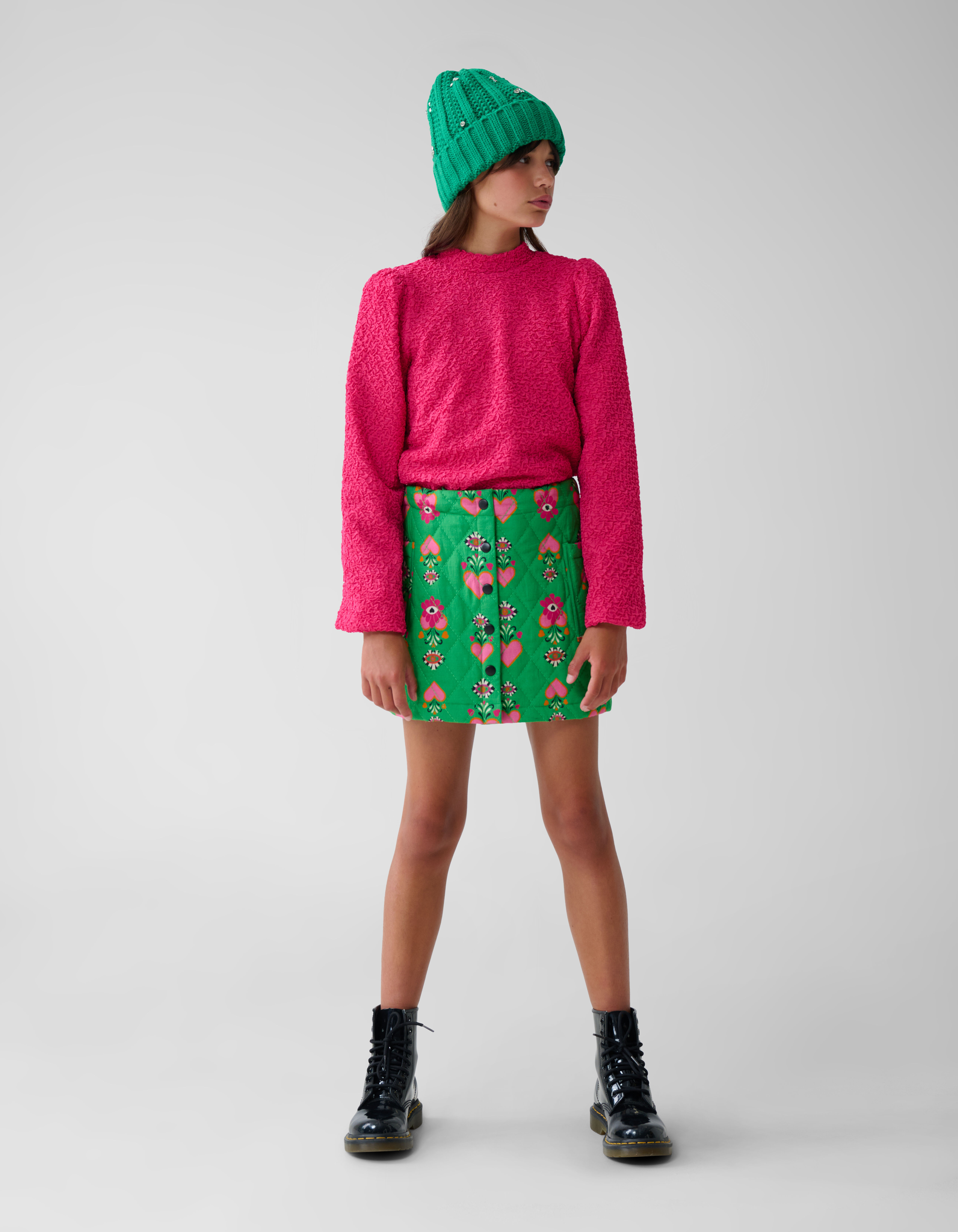 Quilted Mini Rok Groen By Lizzy SHOEBY GIRLS