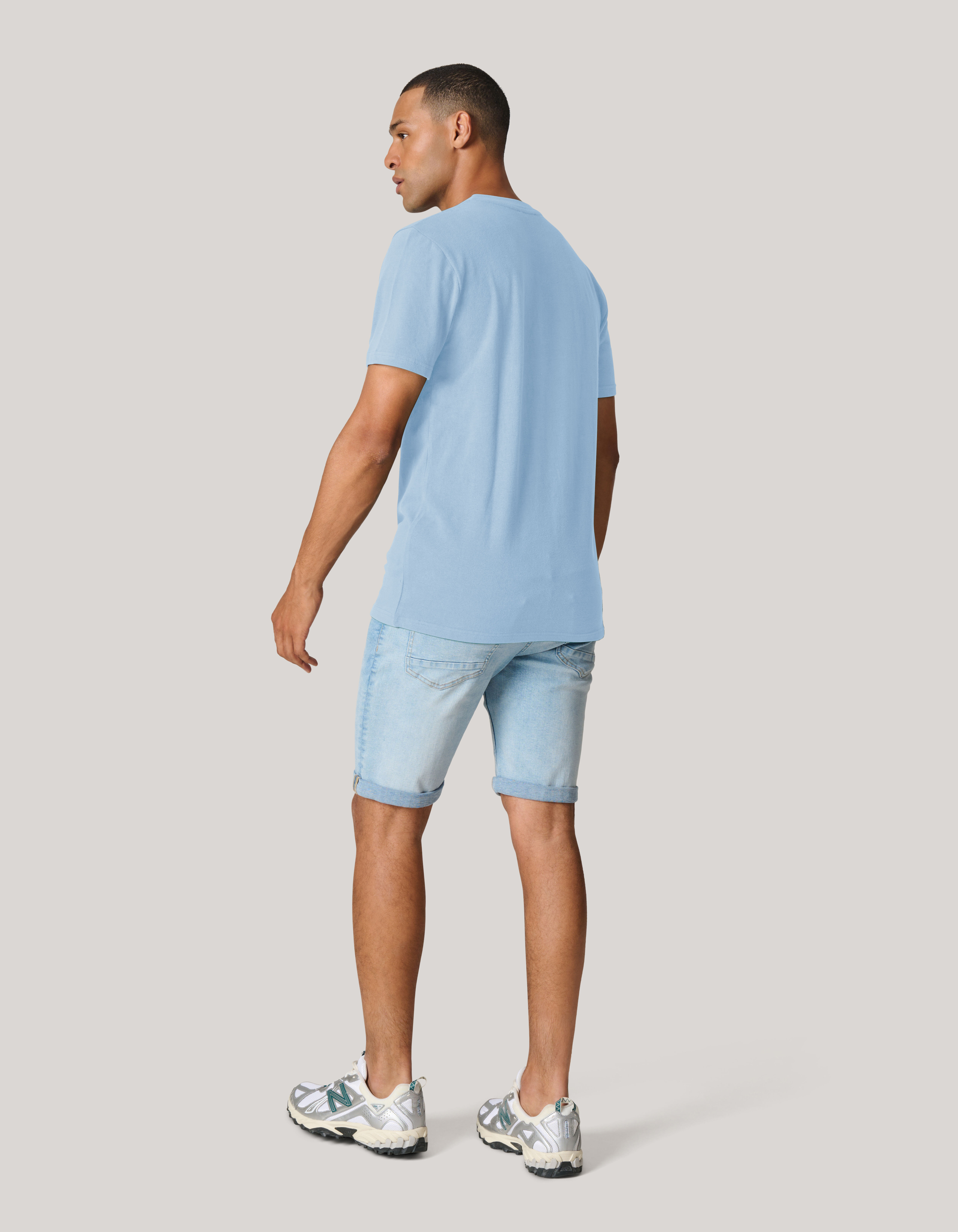 Brushed T-shirt Lichtblauw SHOEBY MEN