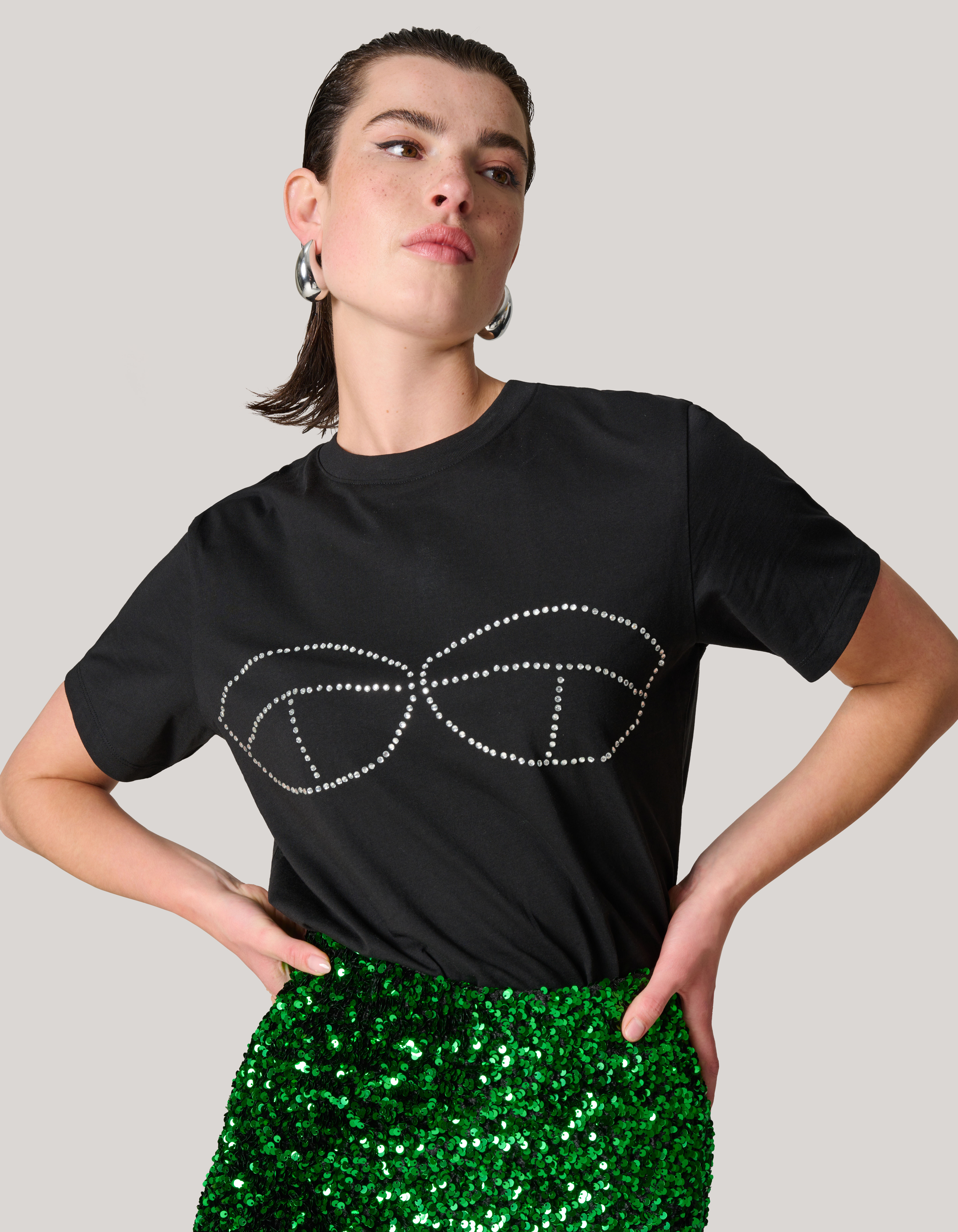 Strass Bra T-shirt Zwart SHOEBY WOMEN