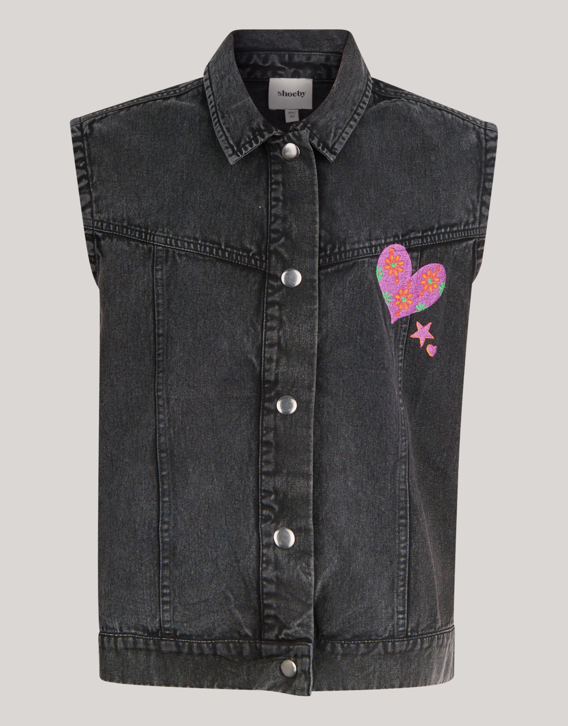 Embroidery Gilet Donkergrijs SHOEBY GIRLS