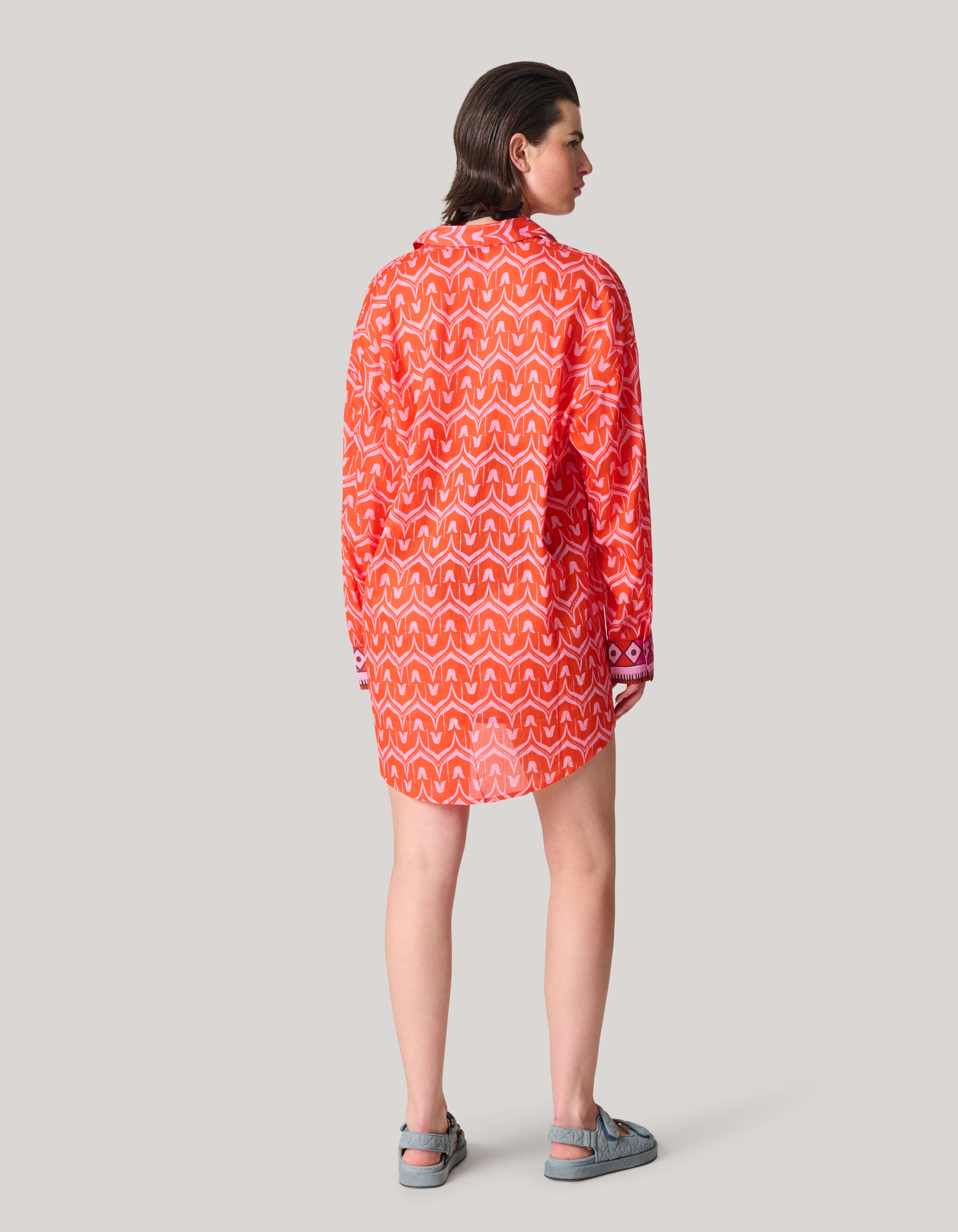 Printed Beach Blouse Rood SHOEBY WOMEN