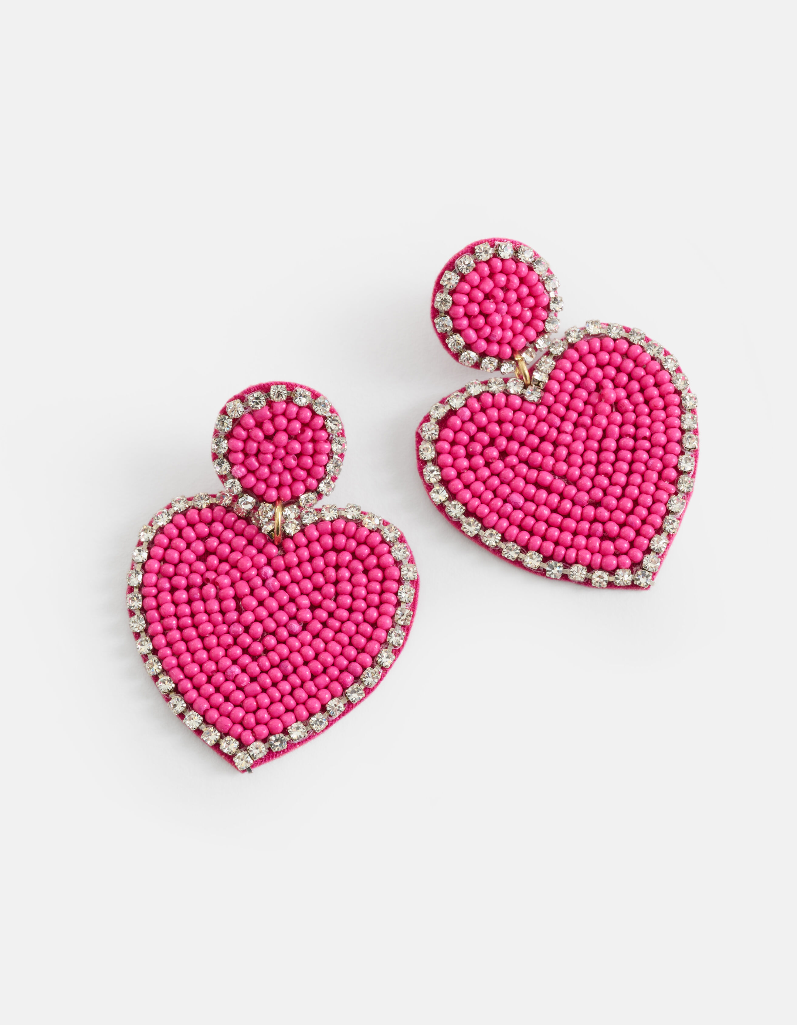 Beaded Heart Oorbellen Roze SHOEBY ACCESSOIRES