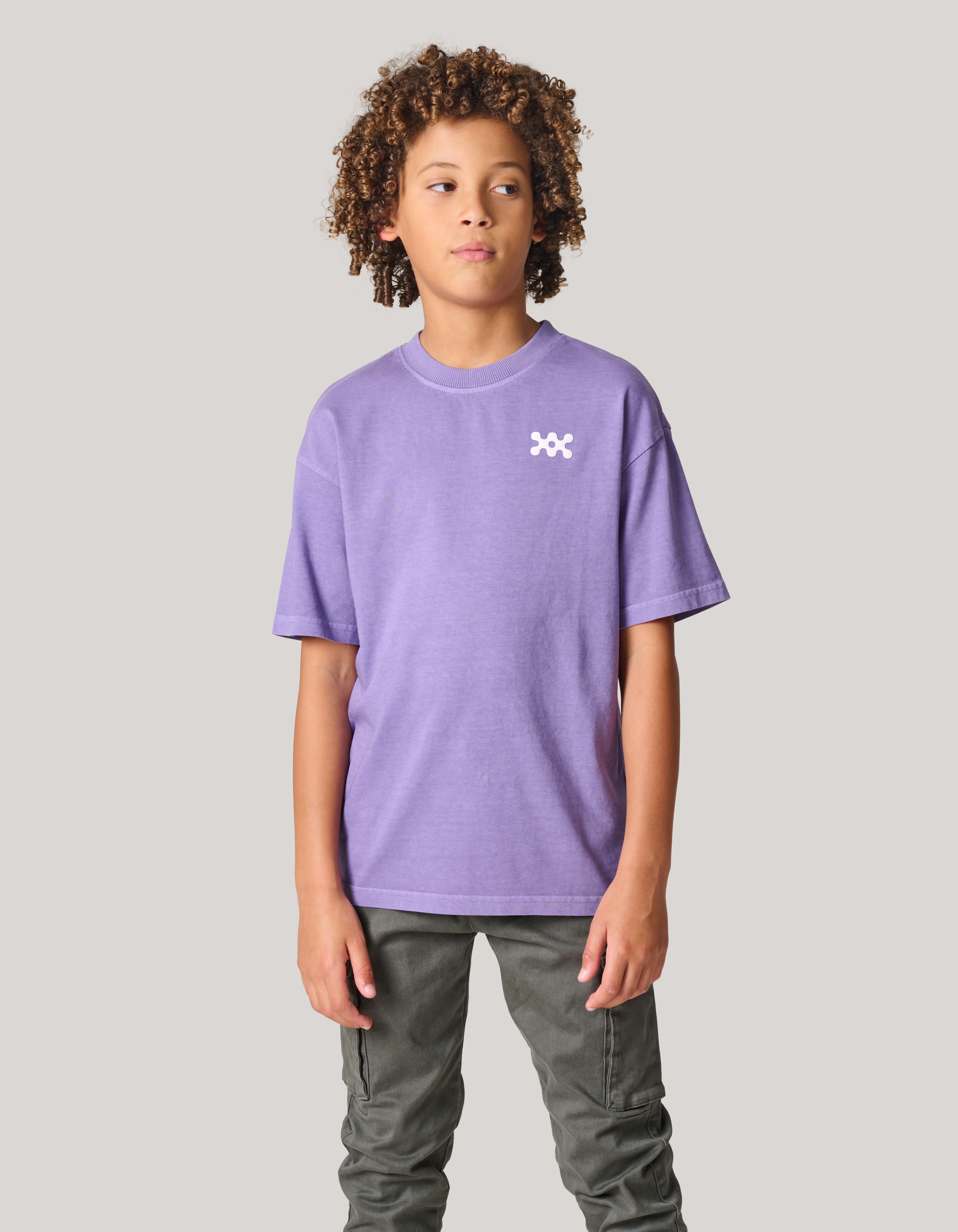 Washed Logo T-shirt Paars SHOEBY BOYS