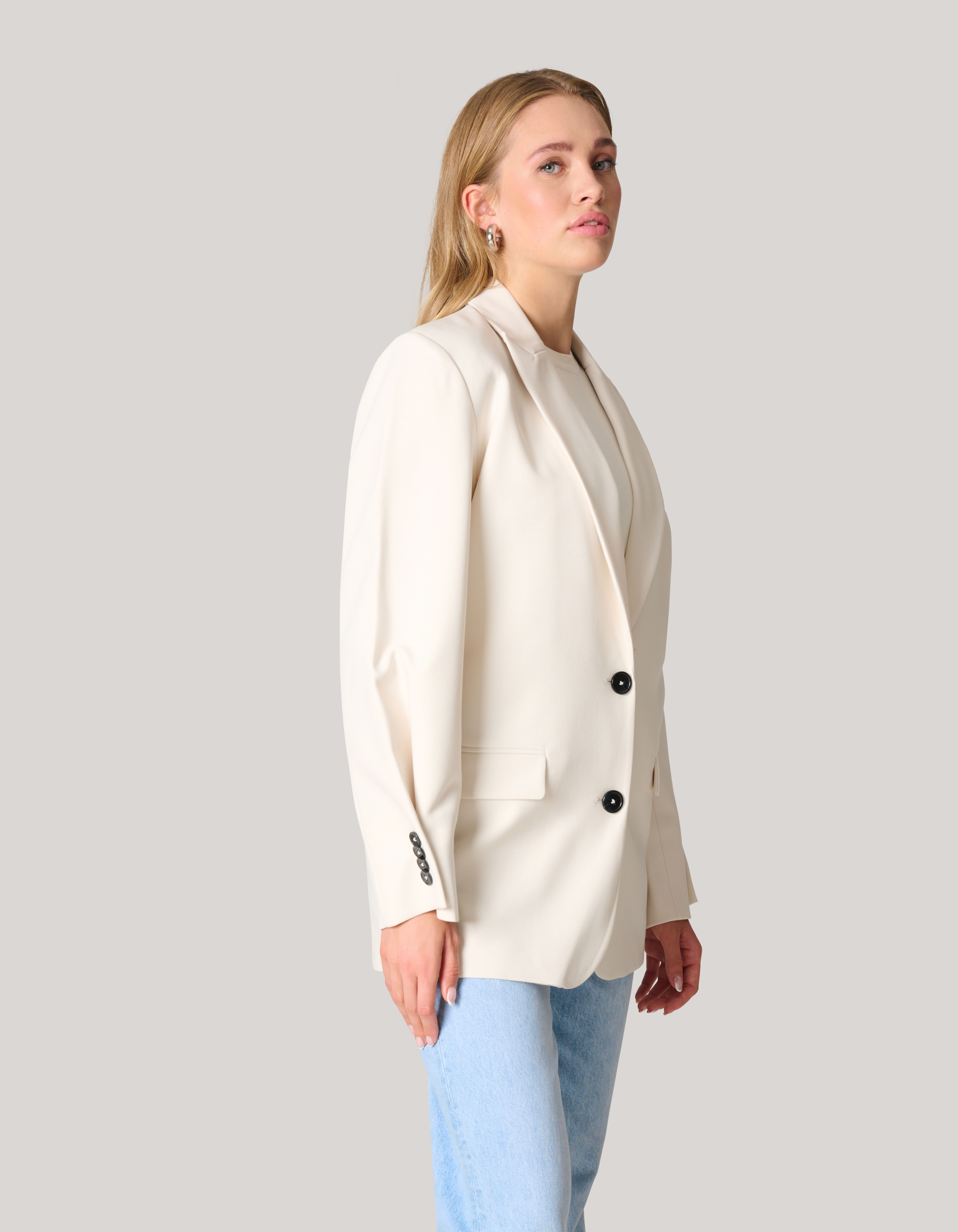 Oversized Deconstructed Blazer Gebroken Wit SHOEBY WOMEN