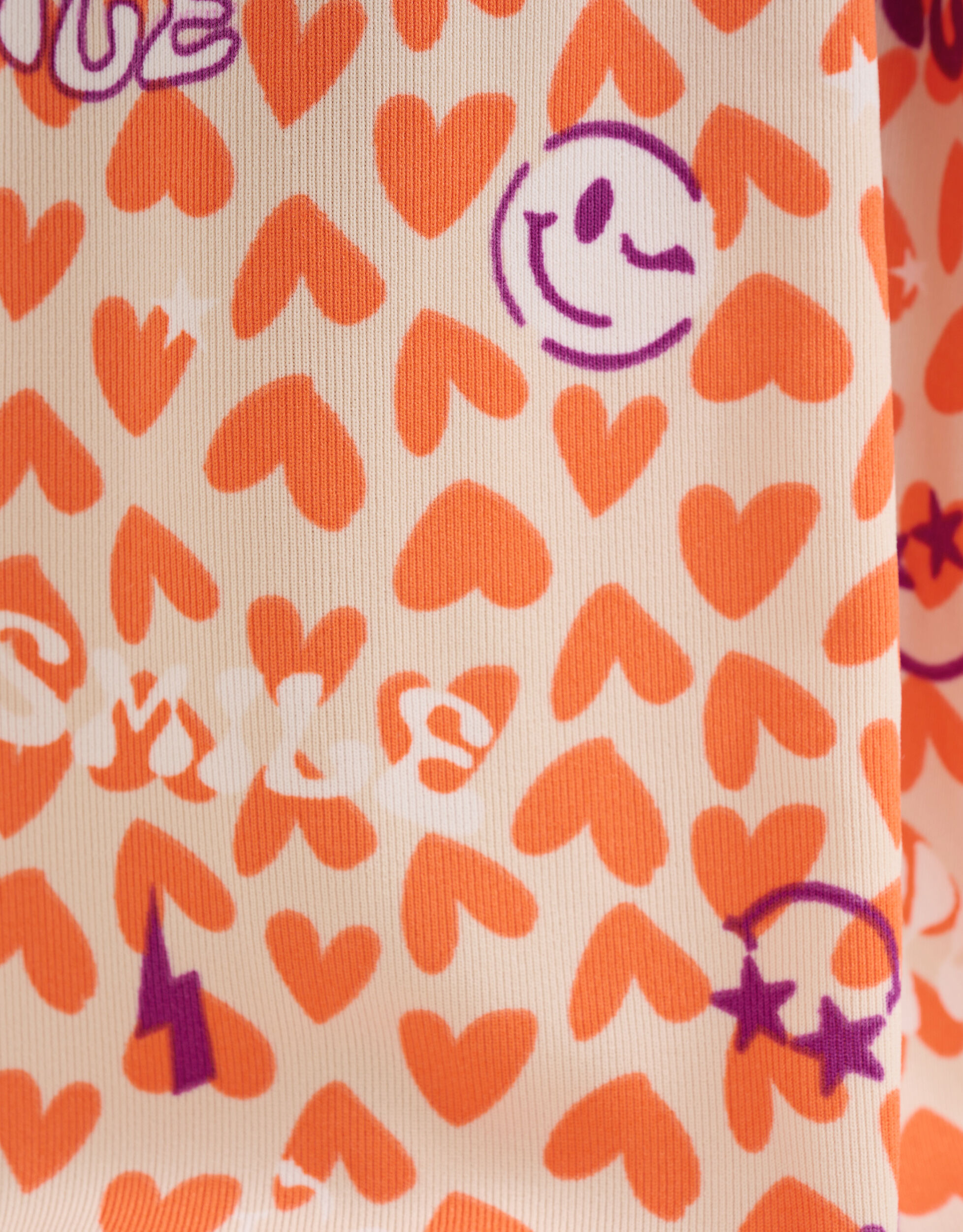 Printed Rib Flared Legging Oranje SHOEBY GIRLS