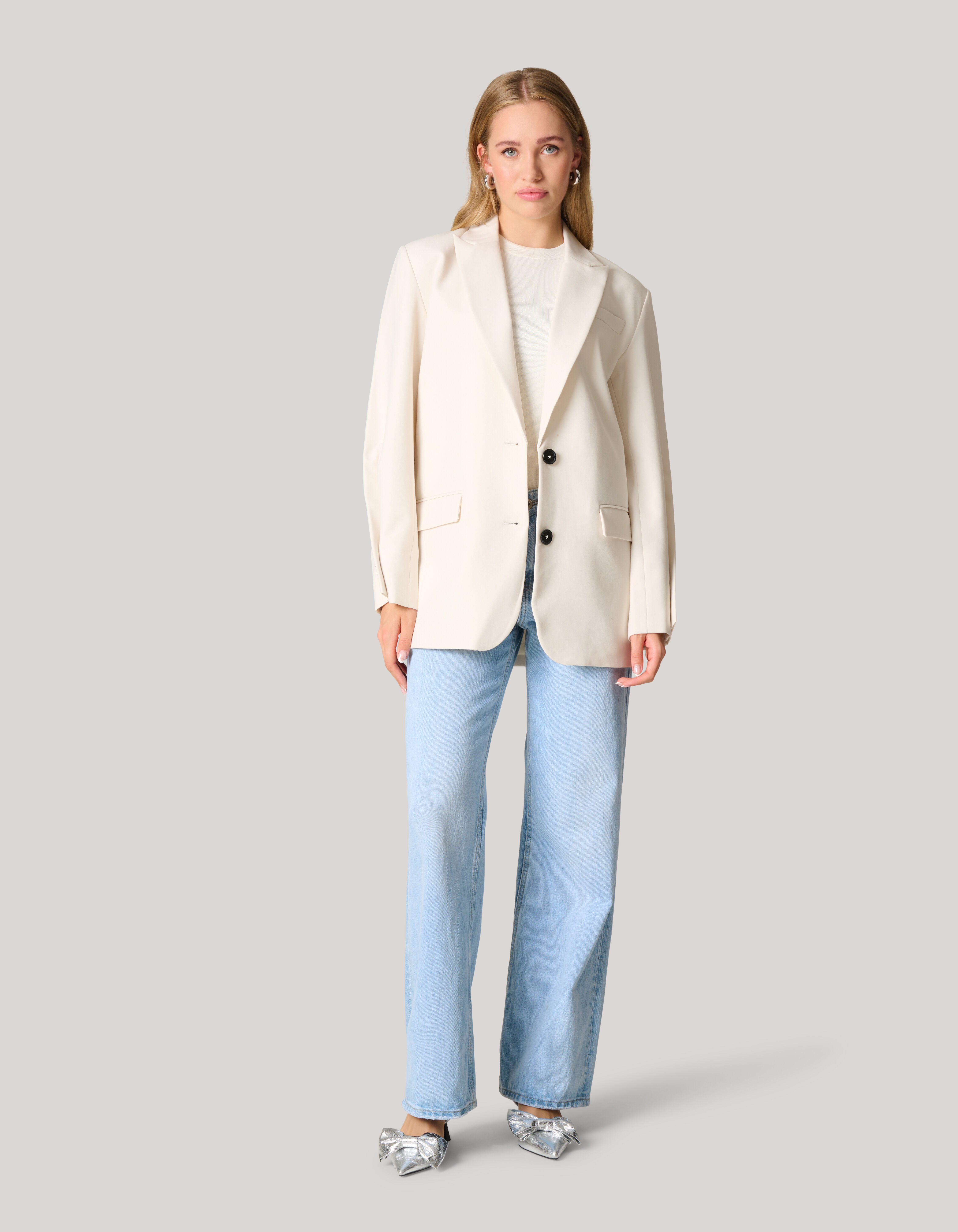 Oversized Deconstructed Blazer Gebroken Wit SHOEBY WOMEN