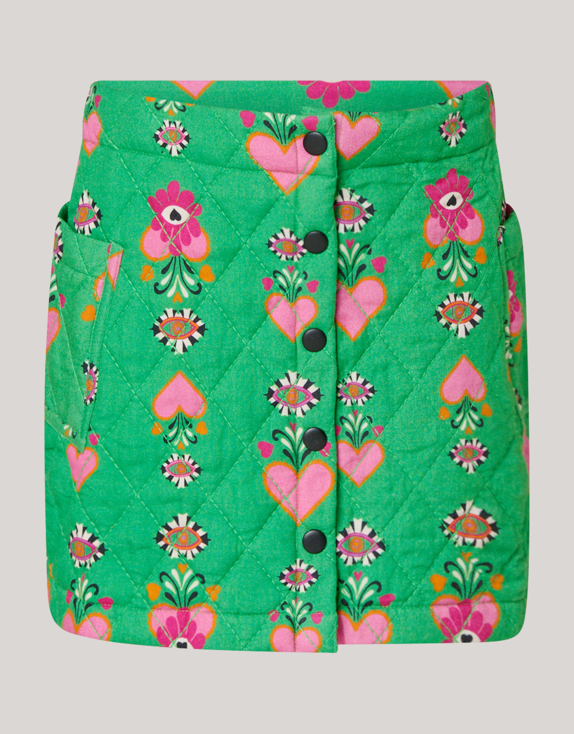 Quilted Mini Rok Groen By Lizzy SHOEBY GIRLS