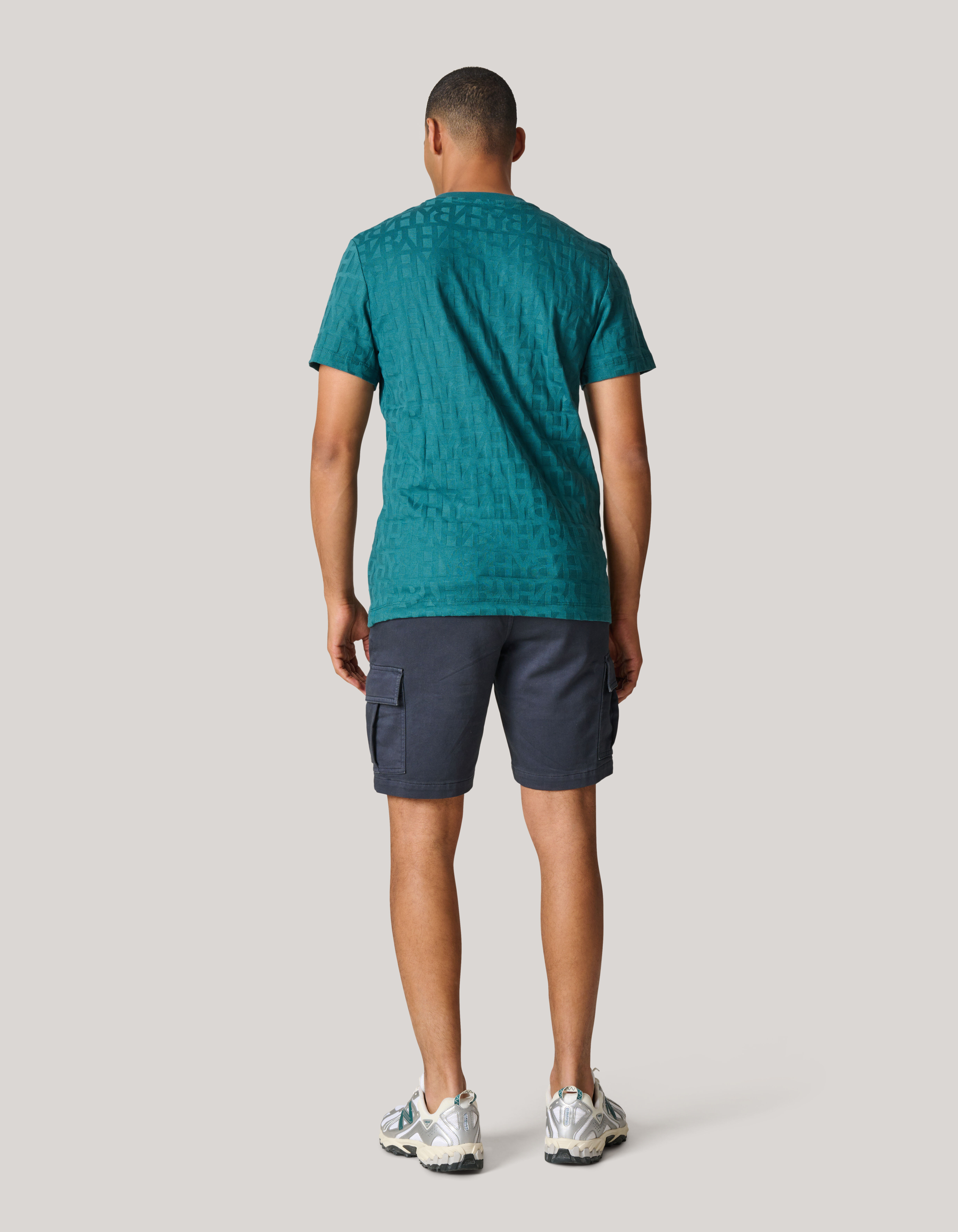 Structuur T-shirt Turquoise SHOEBY MEN