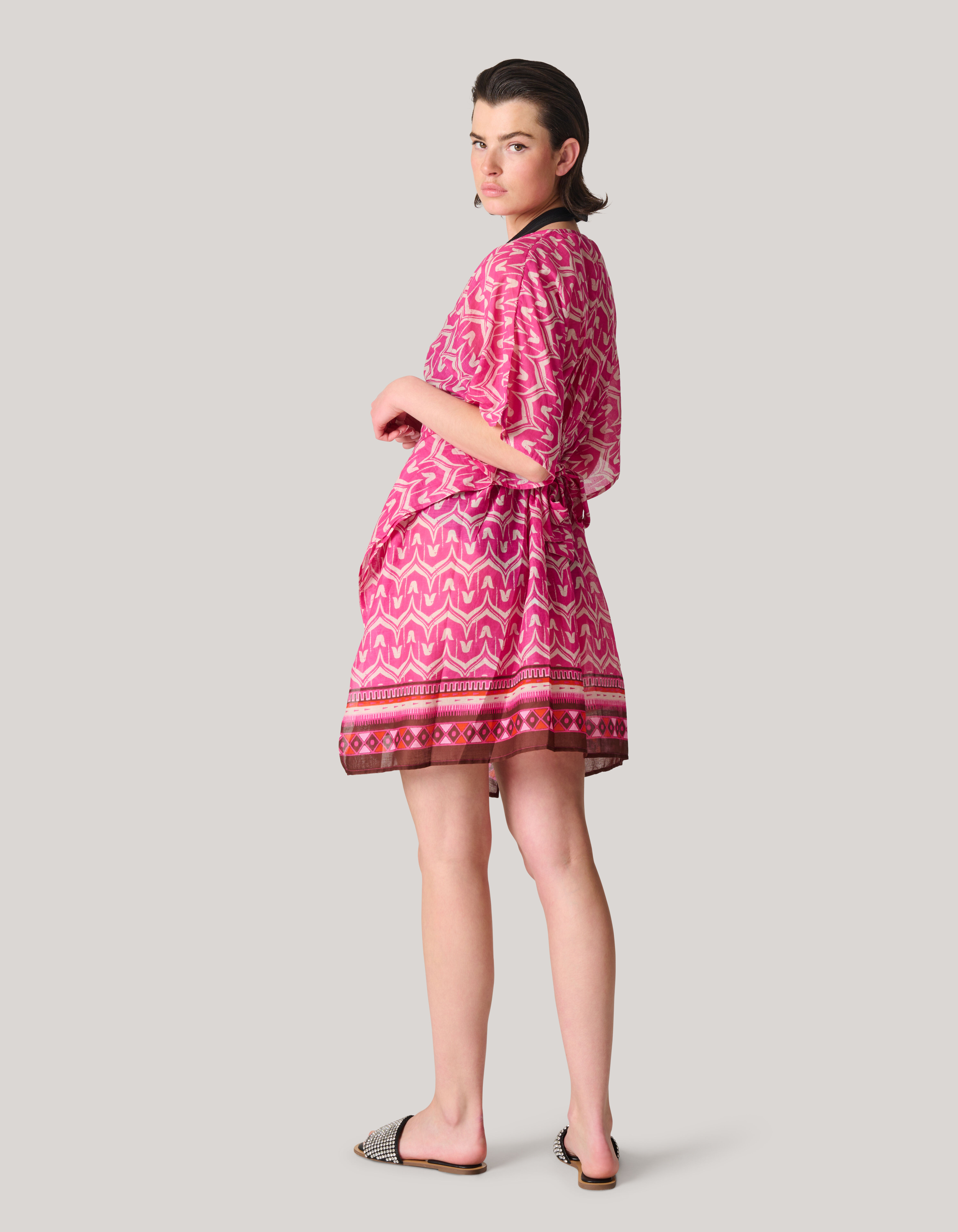 Printed Strand Kaftan Roze SHOEBY WOMEN