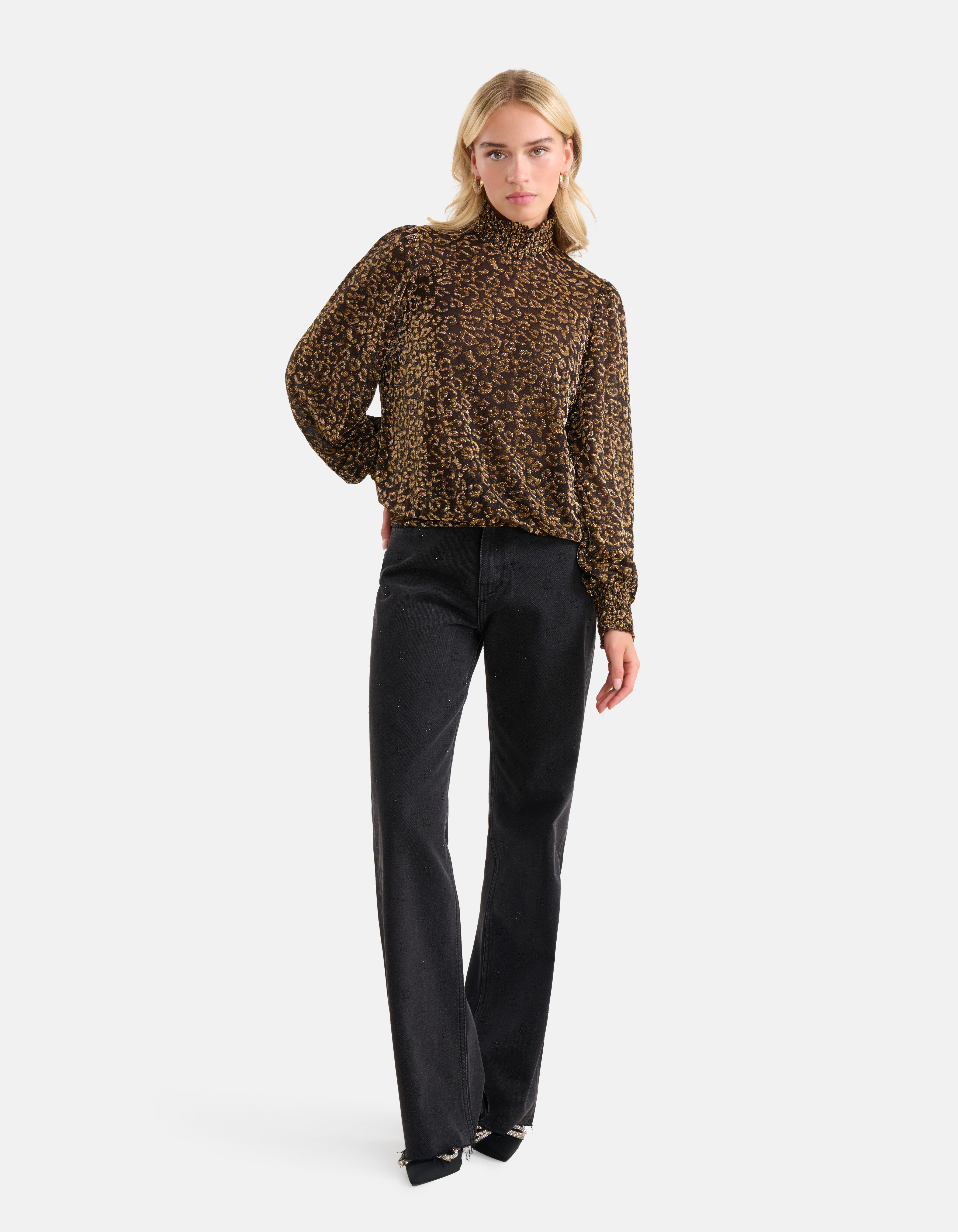 Lurex Longsleeve Top Goud SHOEBY WOMEN