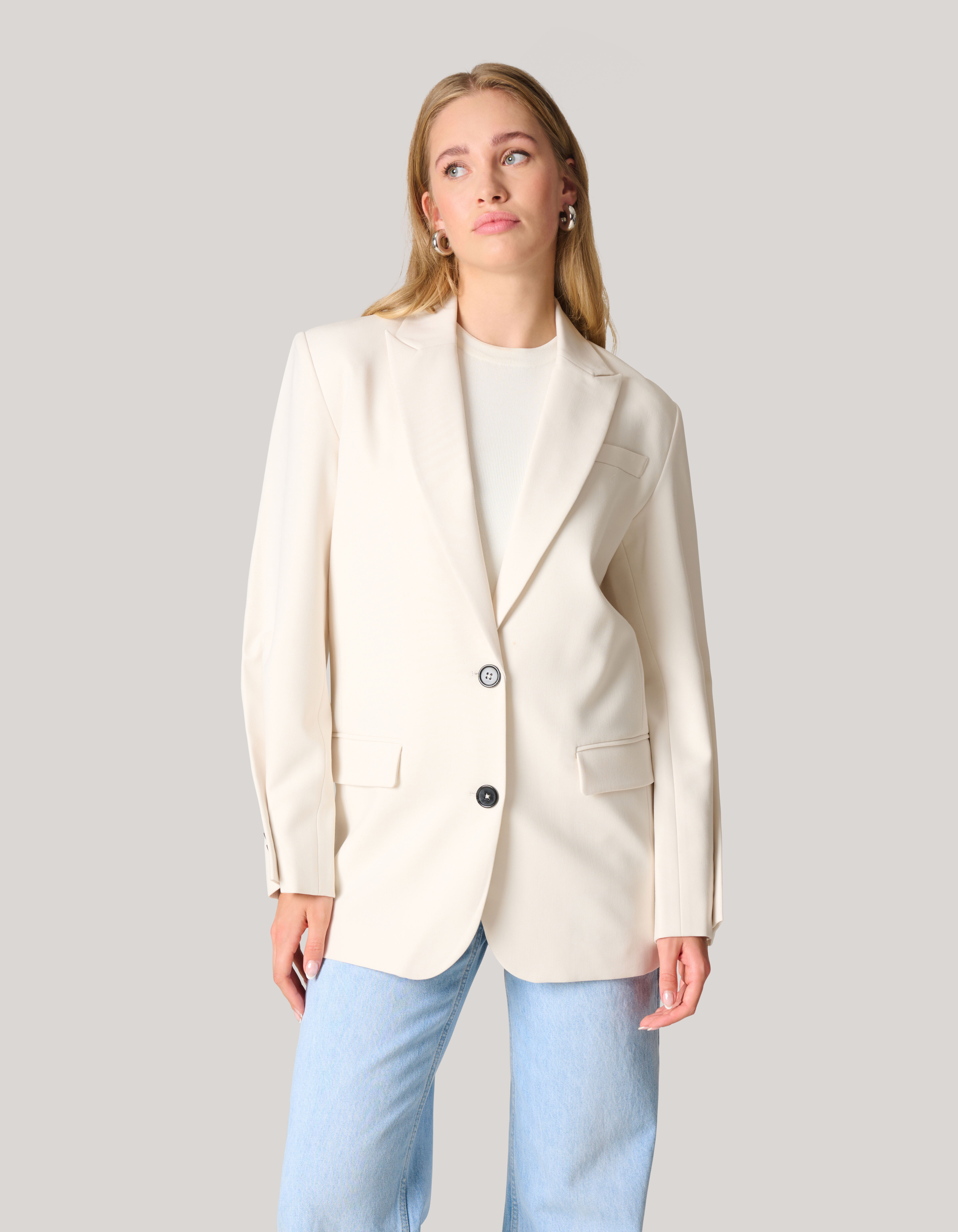 Oversized Deconstructed Blazer Gebroken Wit SHOEBY WOMEN