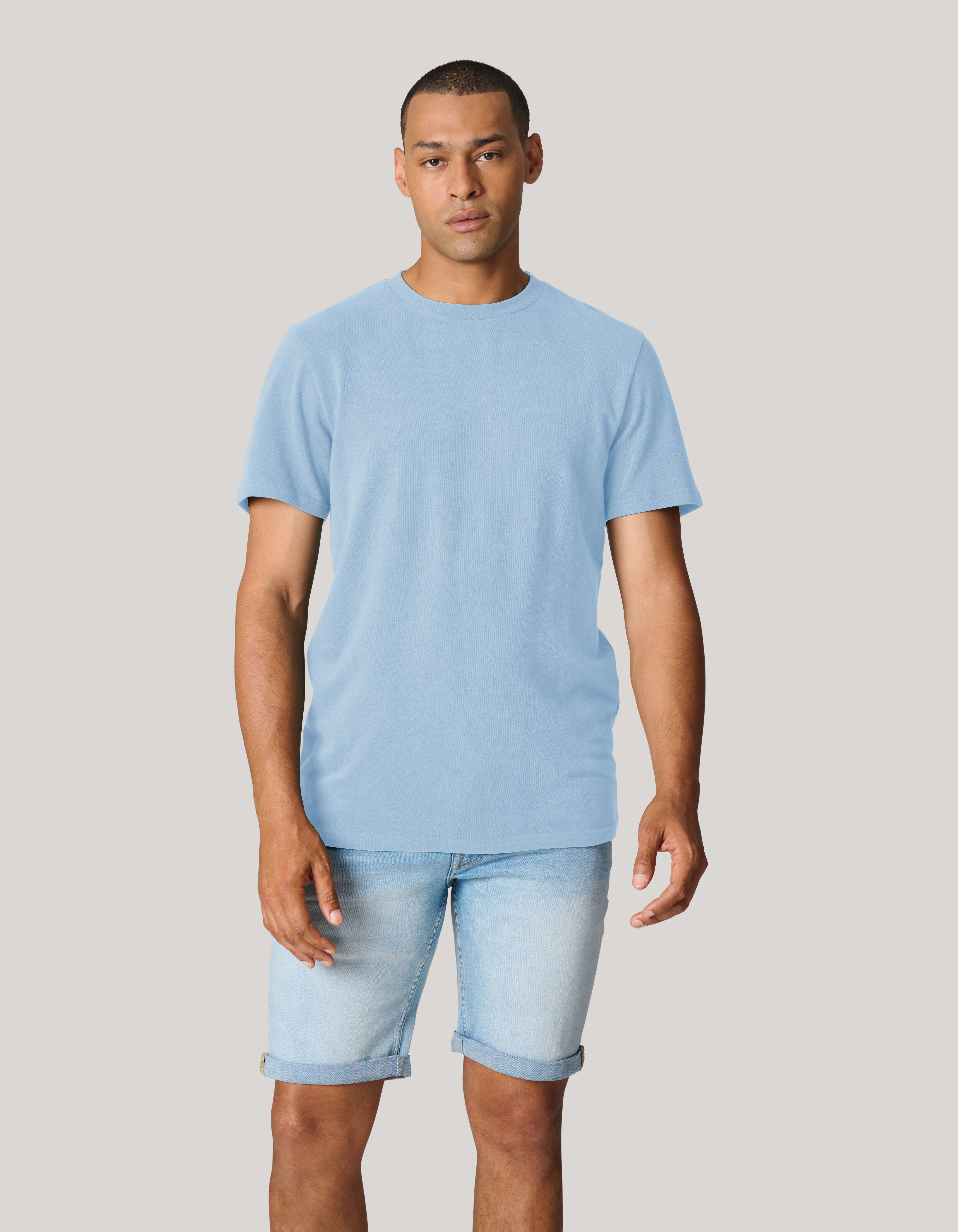 Brushed T-shirt Lichtblauw SHOEBY MEN