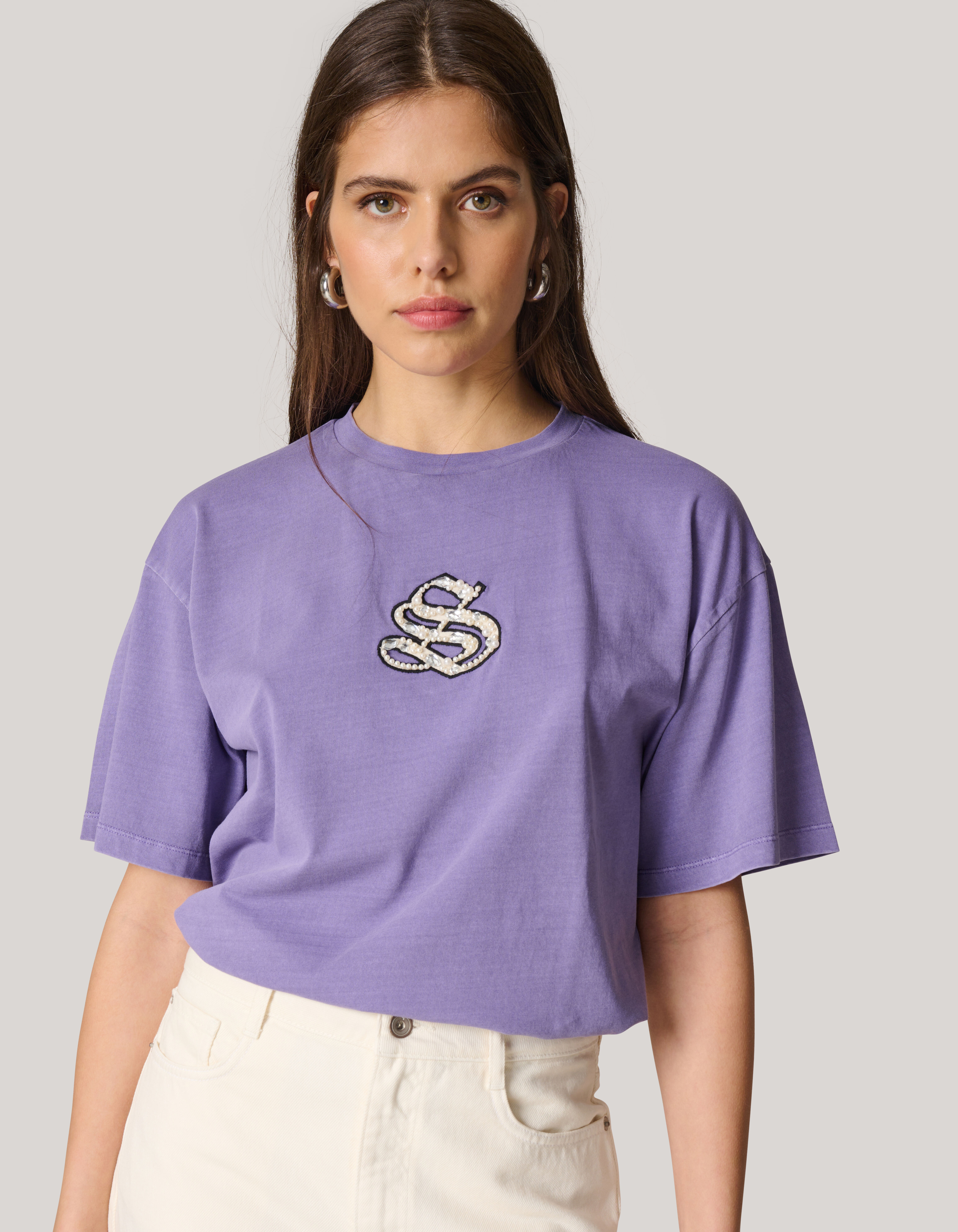 Washed Shoeby Logo T-shirt Paars SHOEBY WOMEN