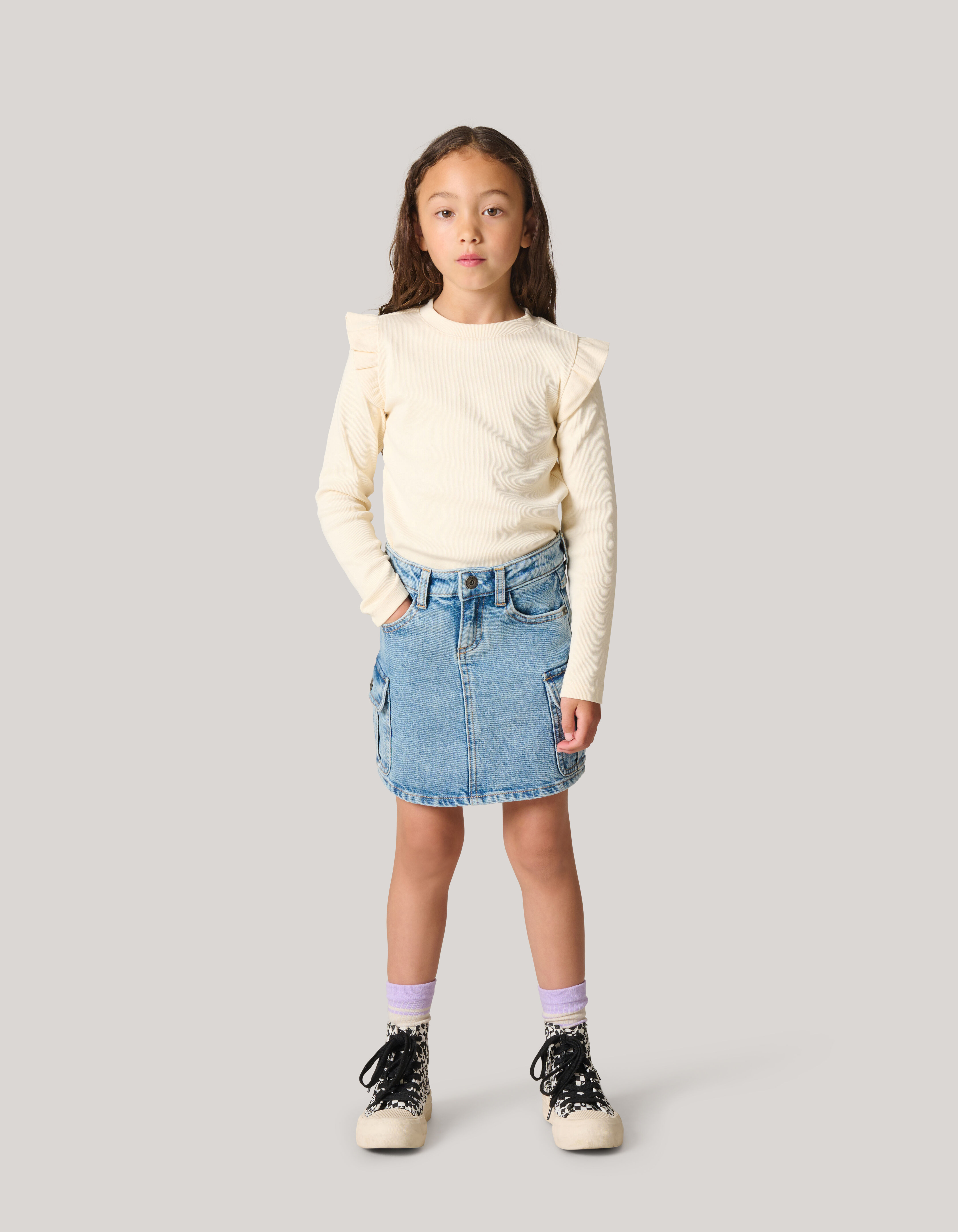 Denim Cargo Rok Blauw SHOEBY GIRLS