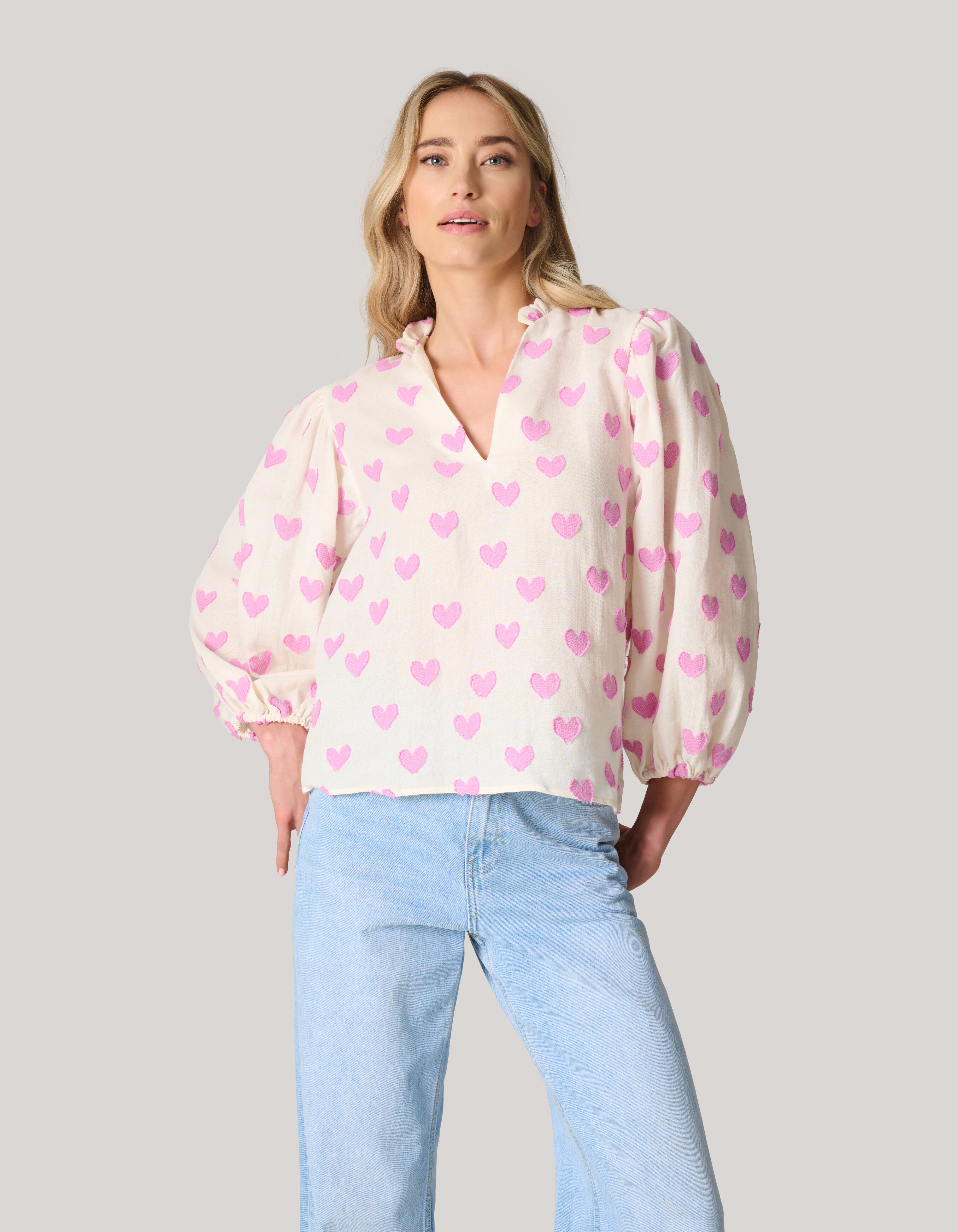 Heart Blouse Gebroken Wit SHOEBY WOMEN