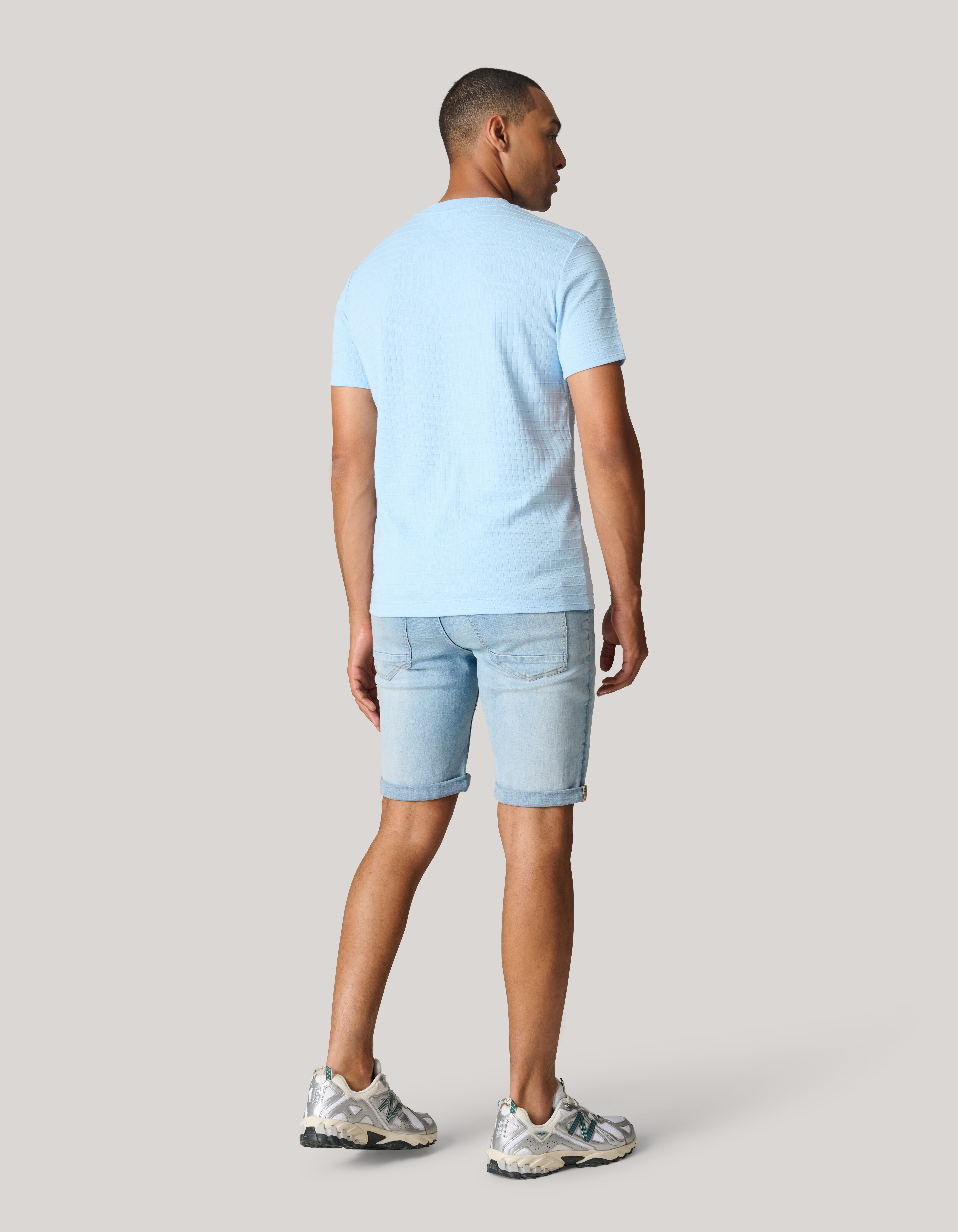 Structuur T-shirt Lichtblauw SHOEBY MEN