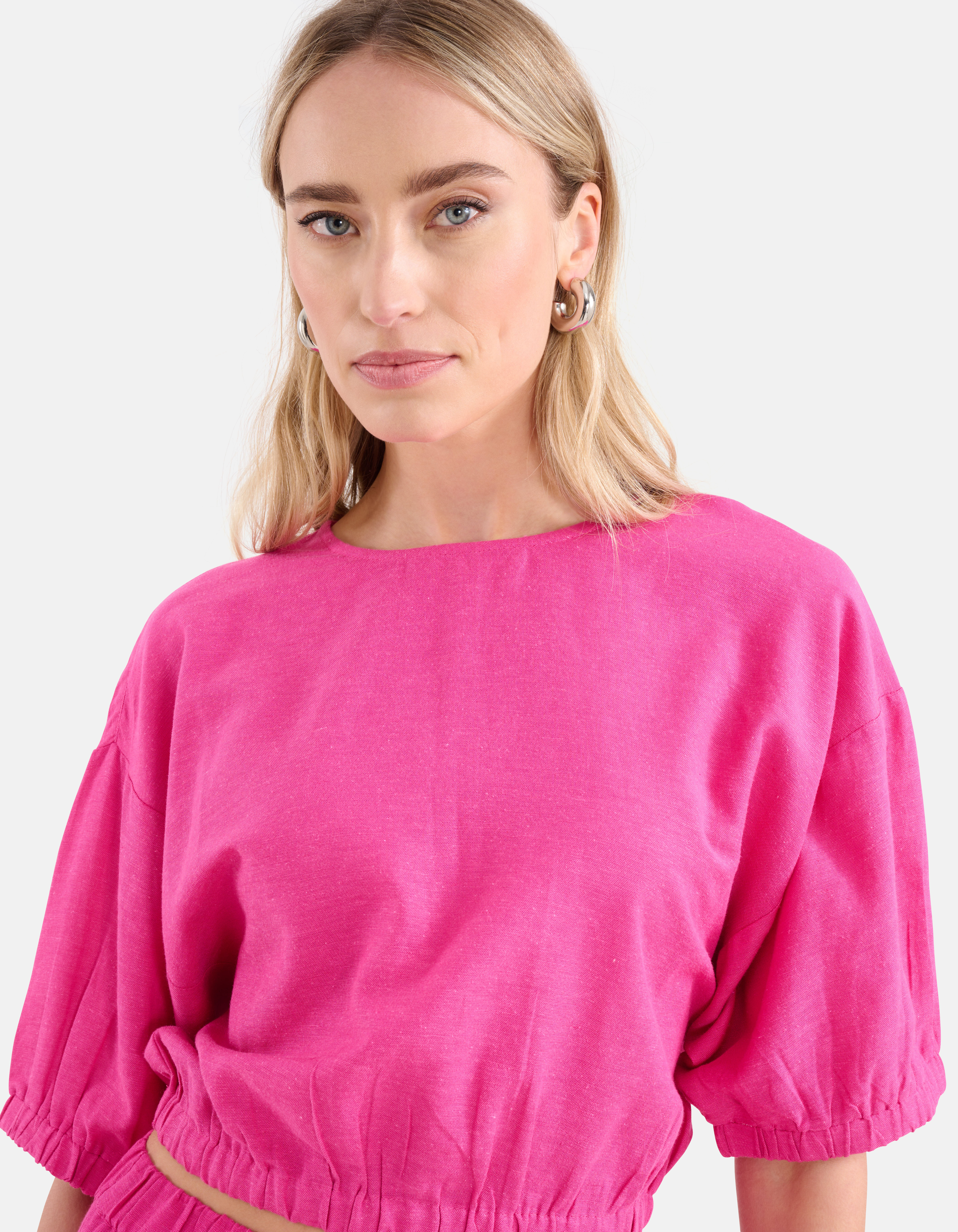 Linnen Cropped Top Roze SHOEBY WOMEN