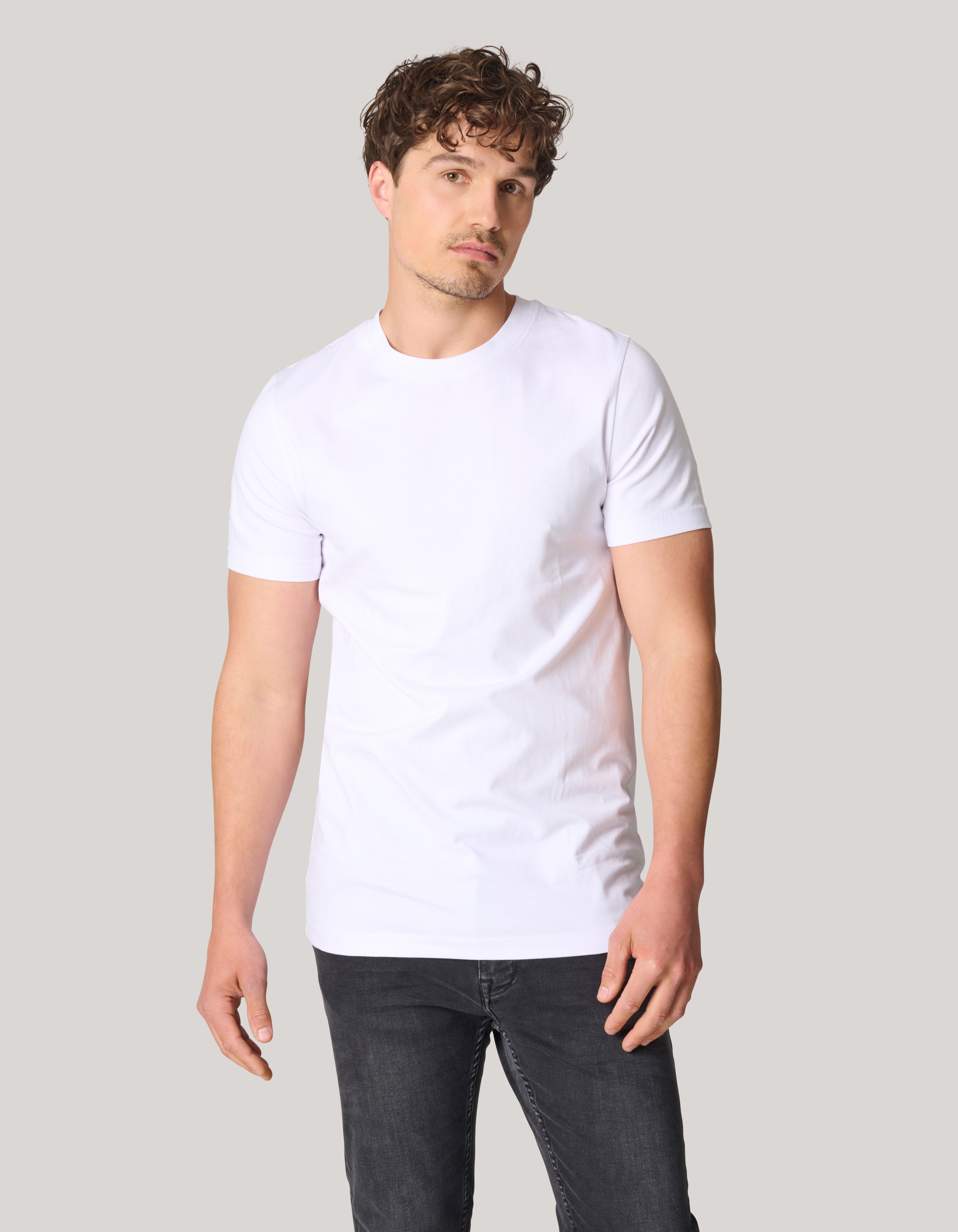 Basis T-shirt Wit SHOEBY MEN