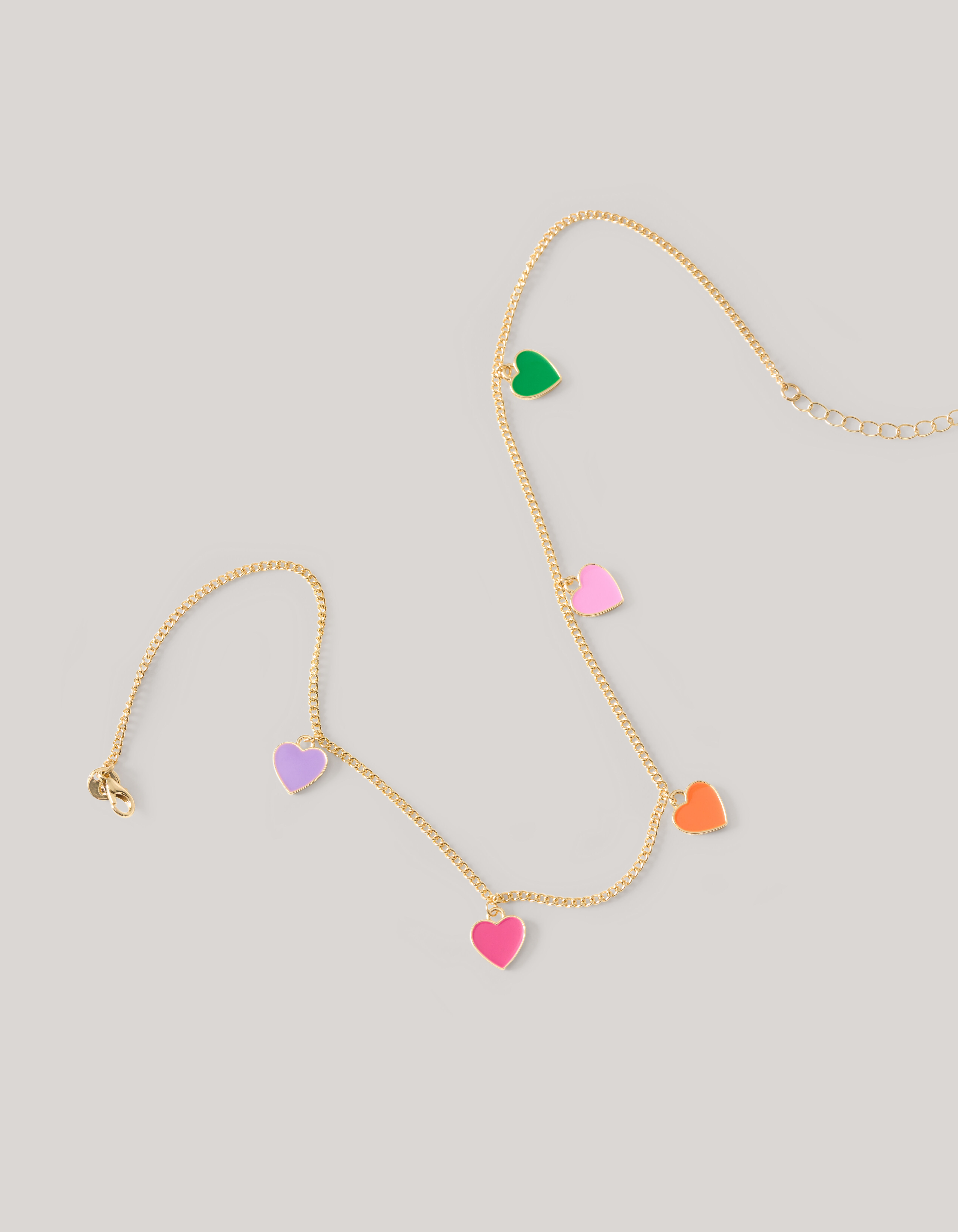 Coloured Heart Ketting Goud SHOEBY ACCESSOIRES