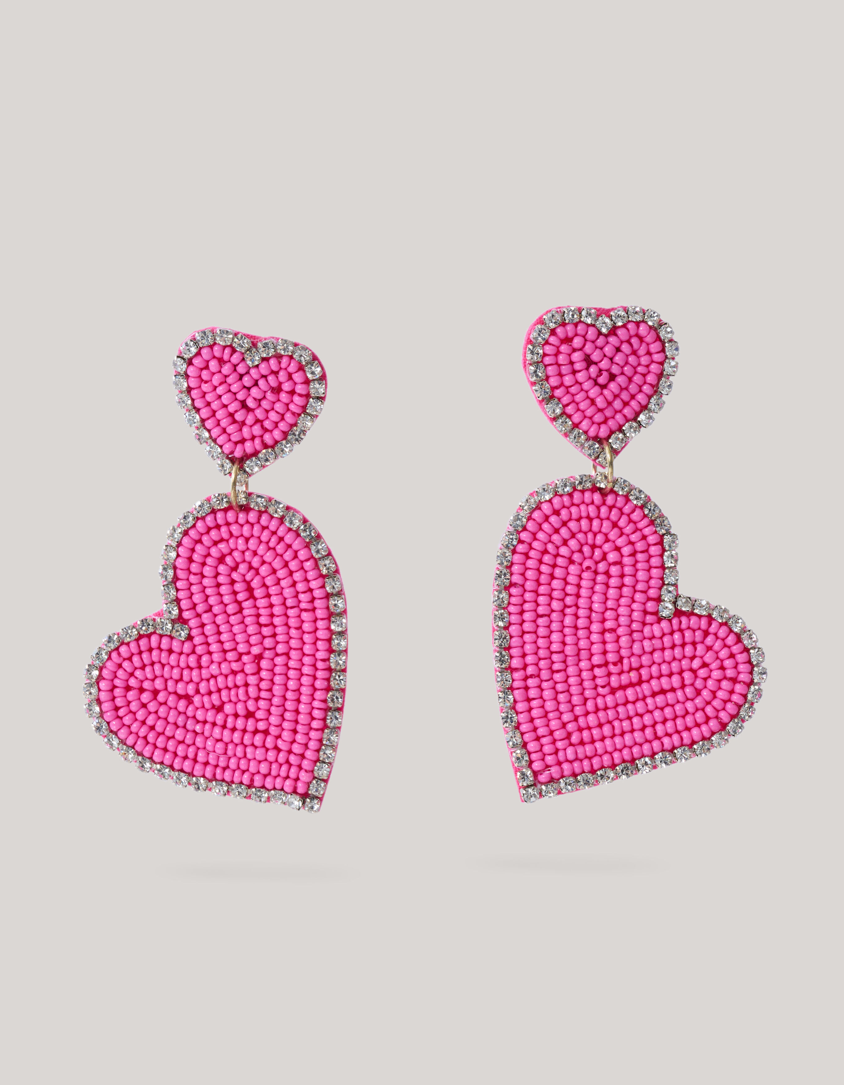 Double Heart Oorbellen Roze SHOEBY ACCESSOIRES