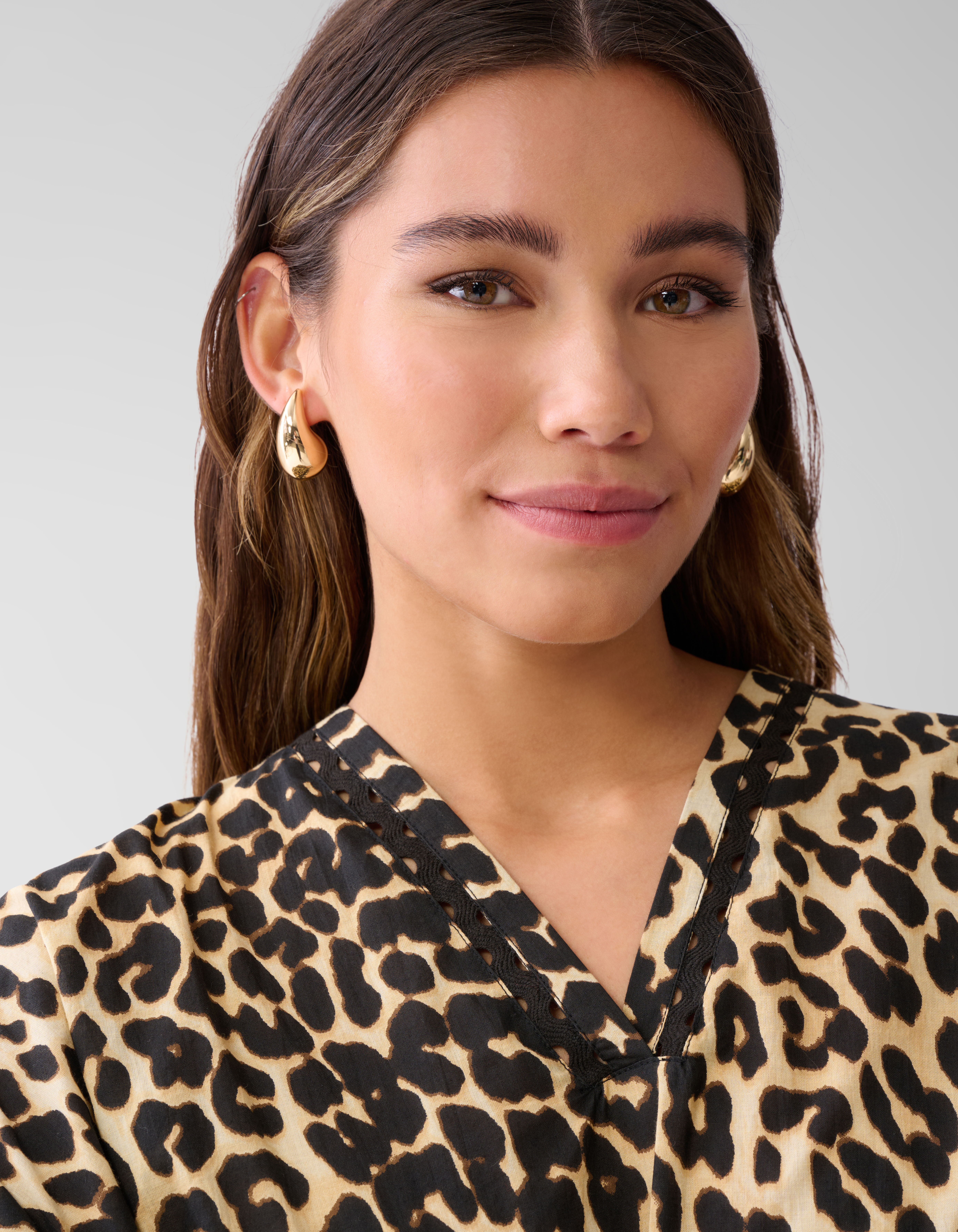 Leopard Tape Blouse Bruin SHOEBY WOMEN