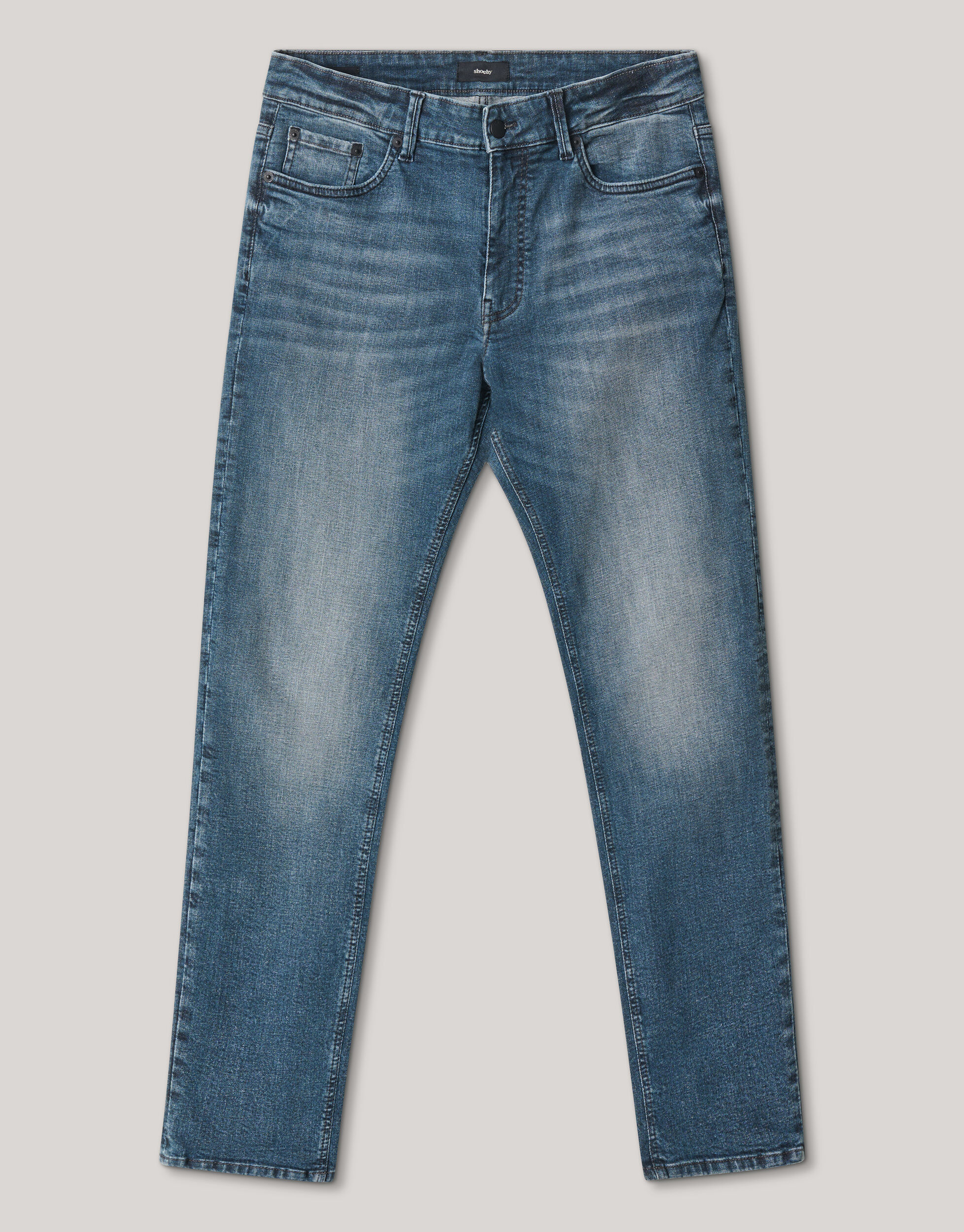 Slim Fit Jeans Blauw/Grijs L32 SHOEBY MEN