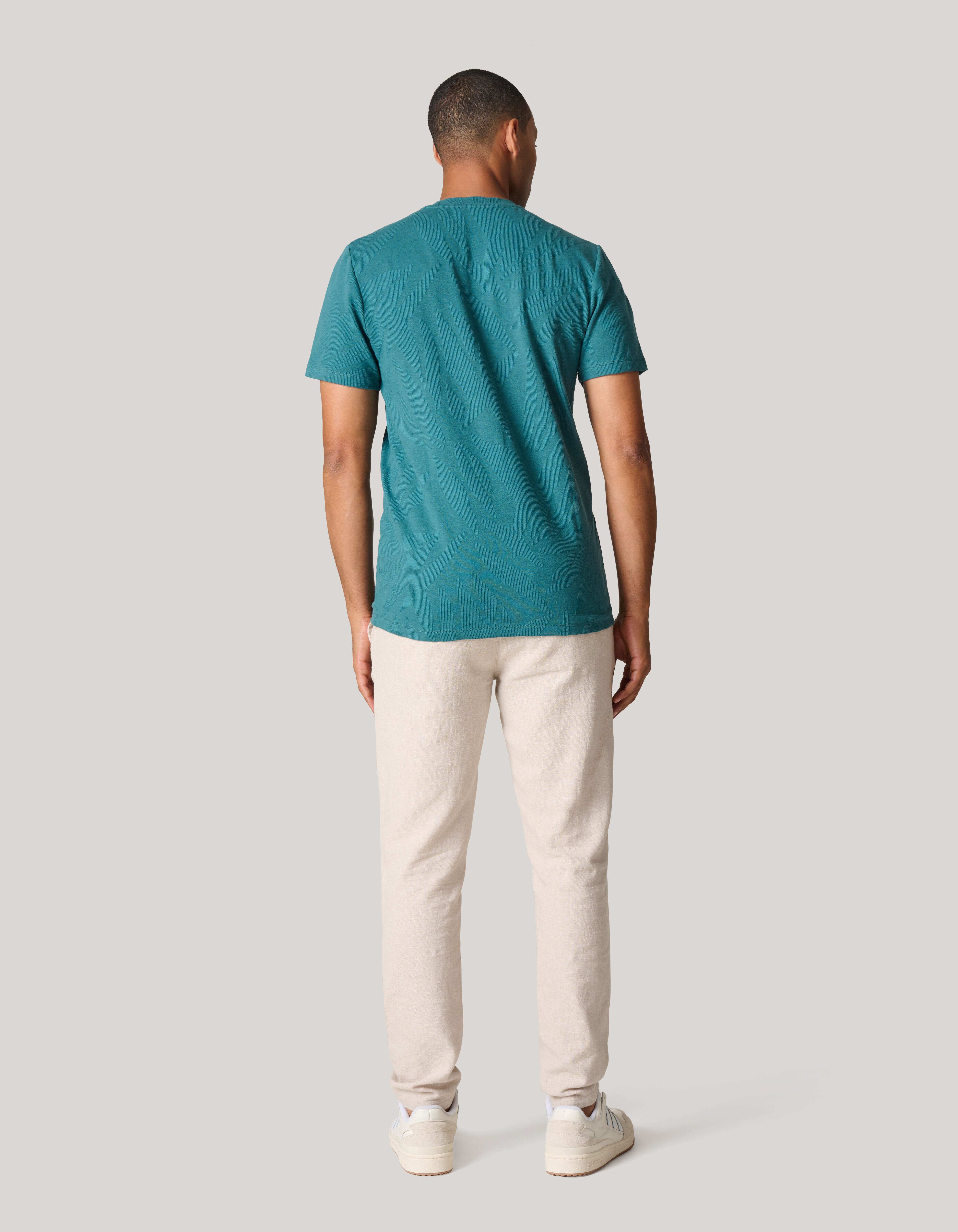 Structuur T-shirt Donker Turquoise SHOEBY MEN