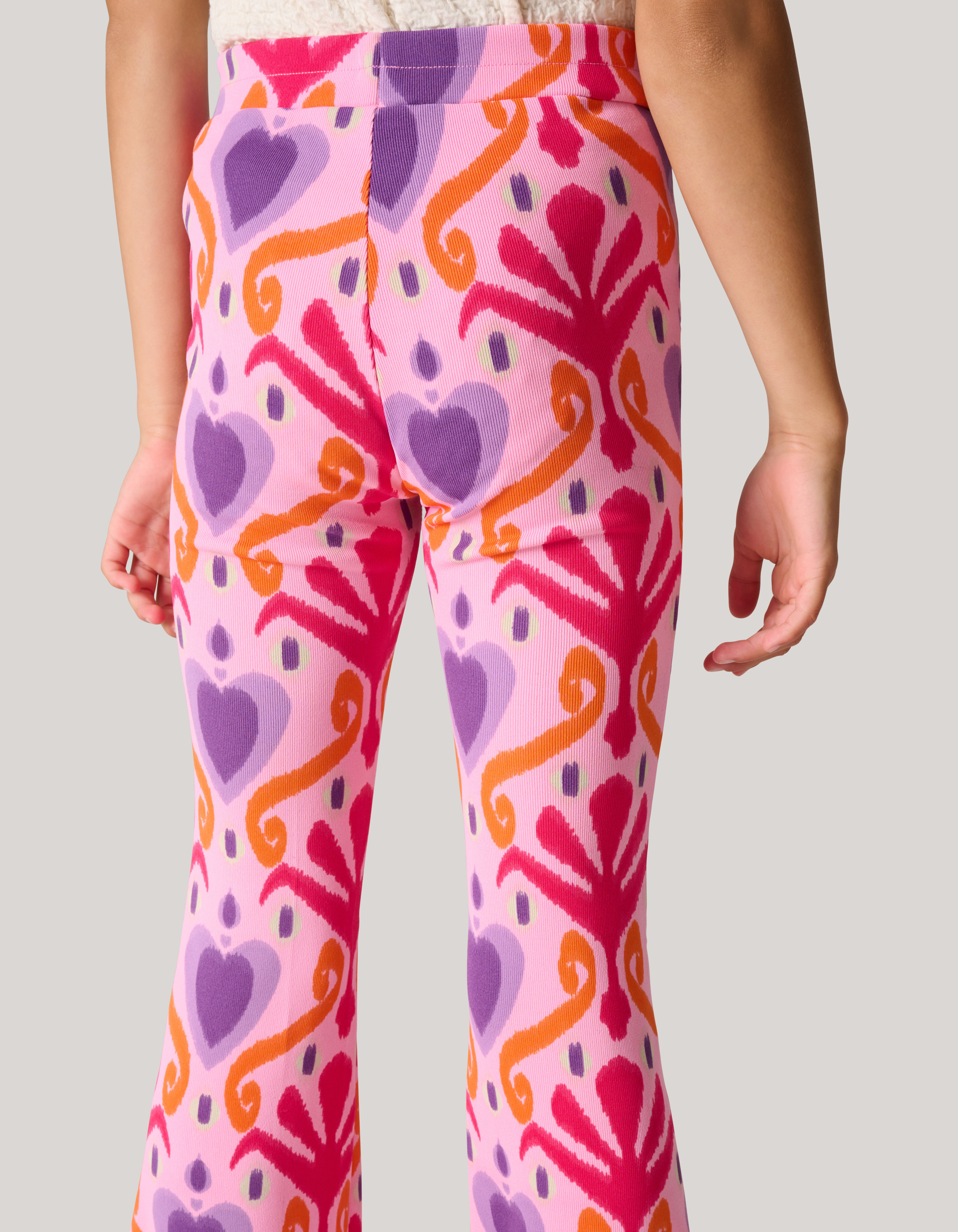 Printed Rib Flared Legging Roze SHOEBY GIRLS