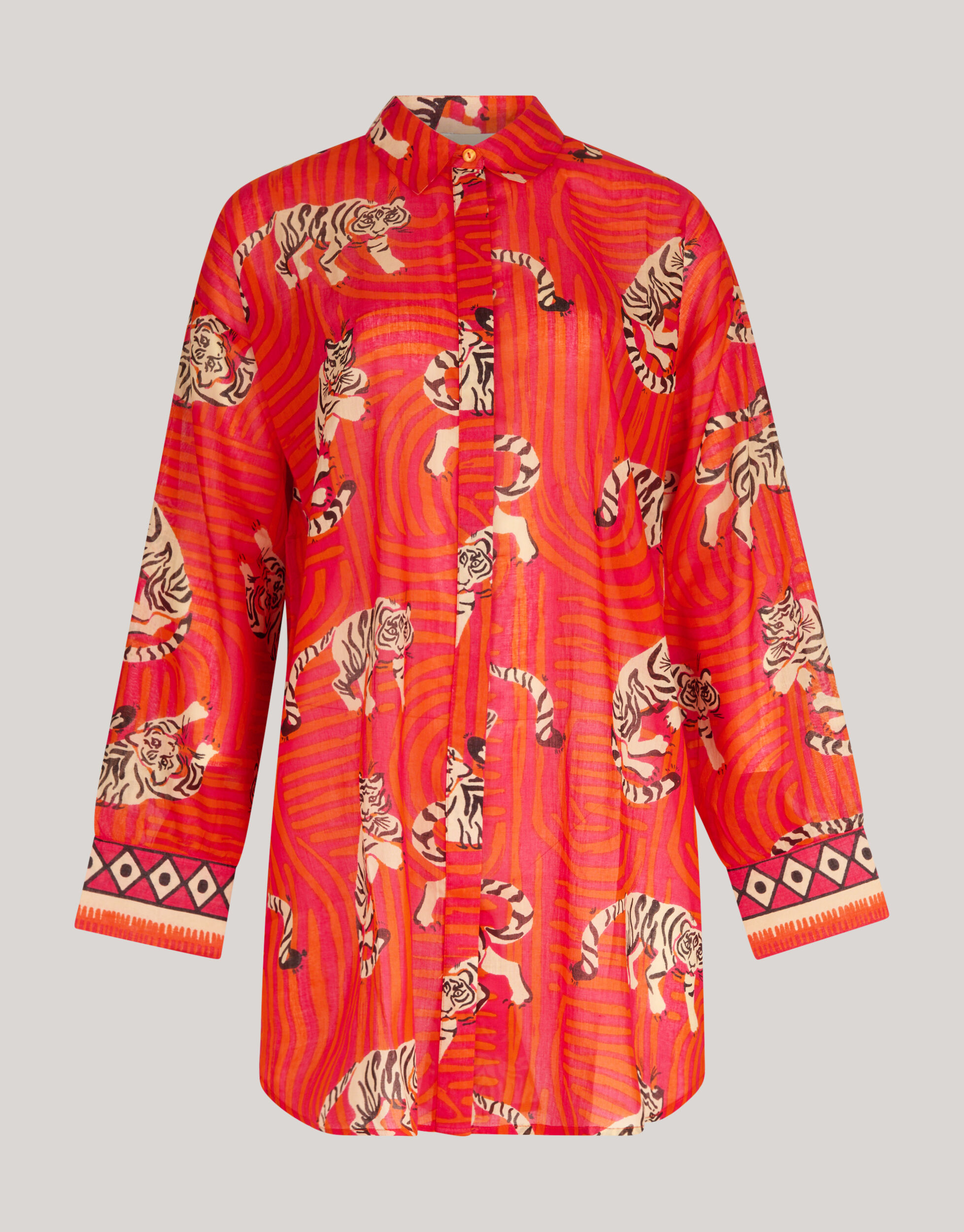 Printed Beach Blouse Rood SHOEBY WOMEN