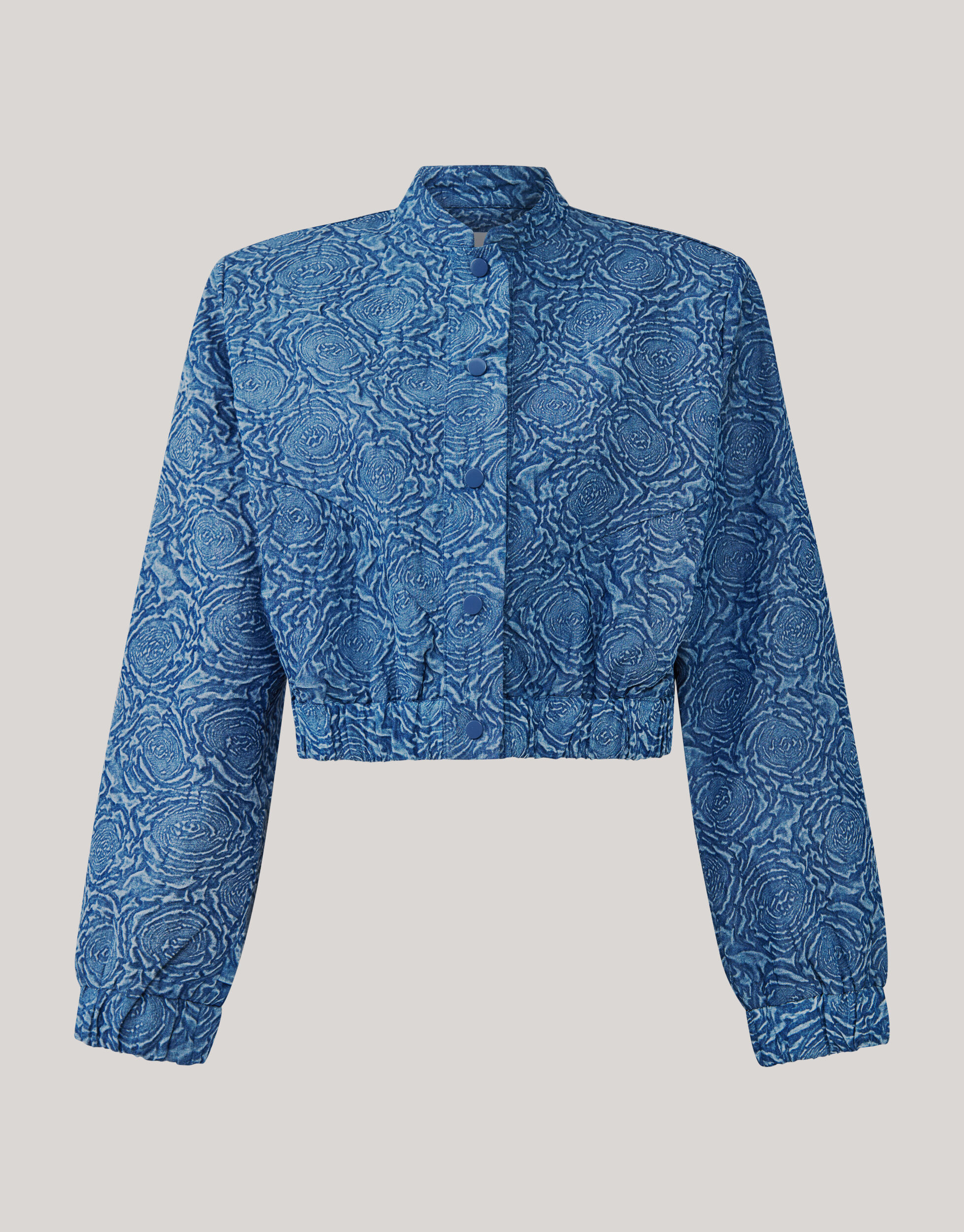 Printed Denim Bomber Donkerblauw SHOEBY WOMEN