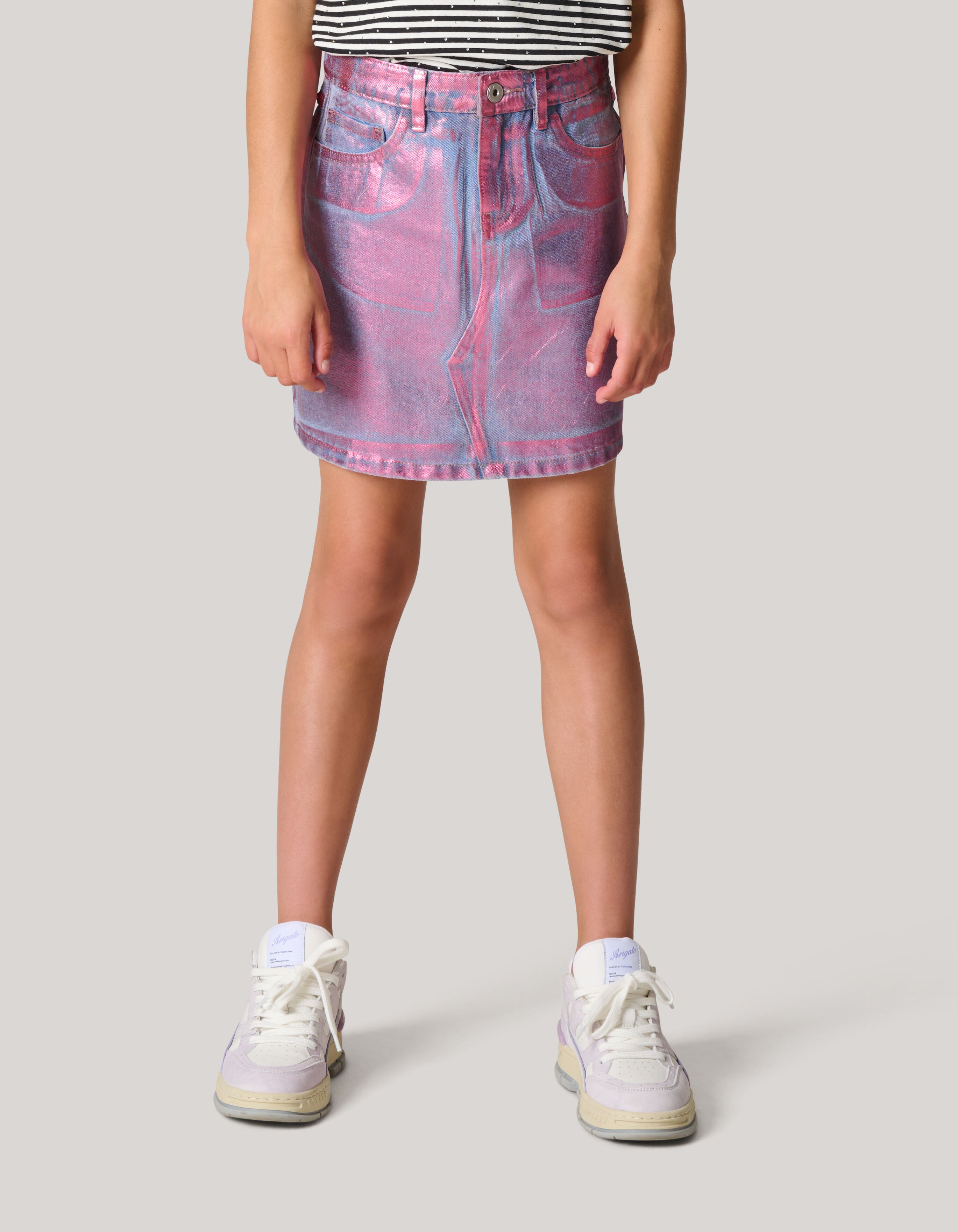 Metallic Denim Rok Roze SHOEBY GIRLS