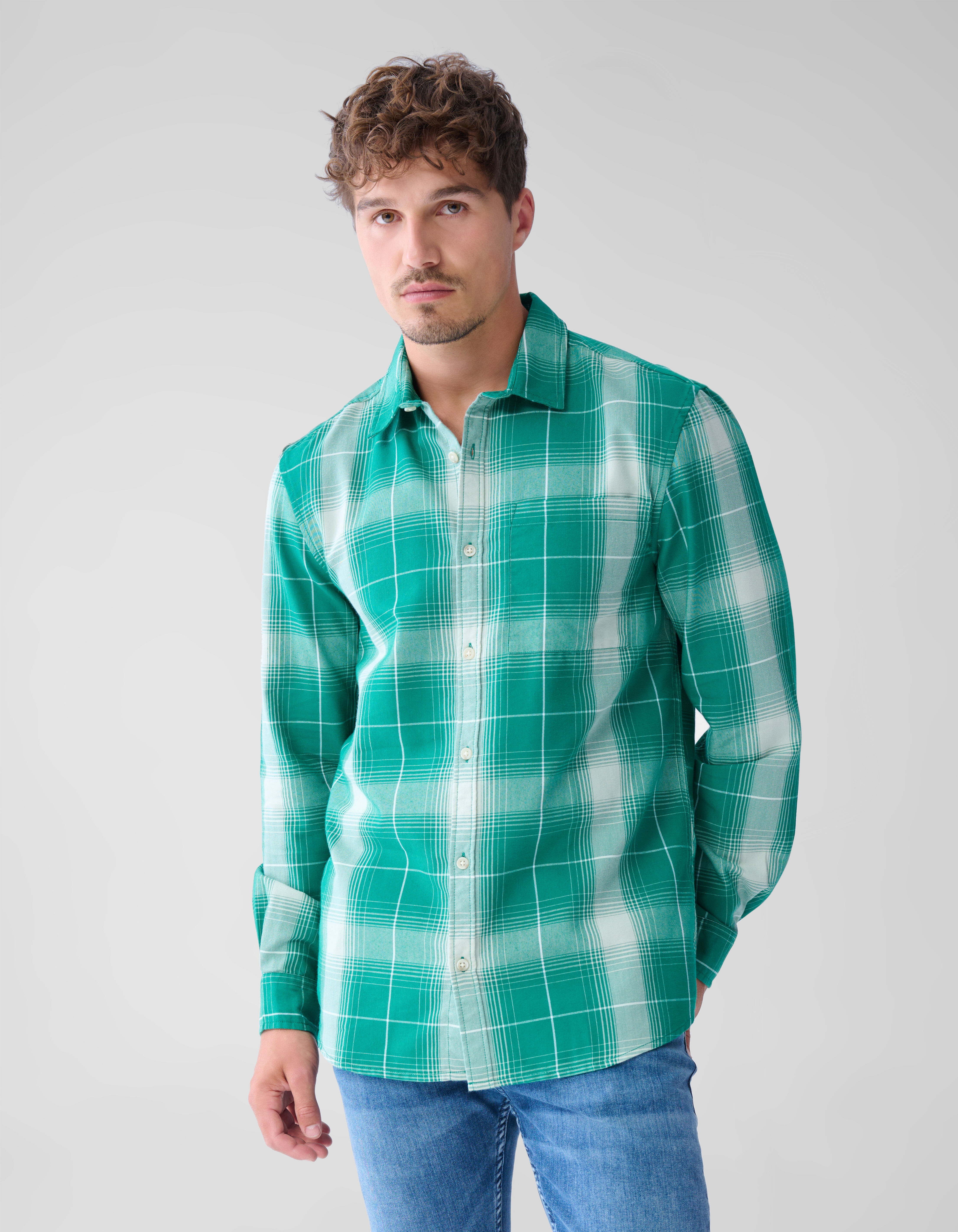 Flanel Ruiten Overhemd Groen SHOEBY MEN