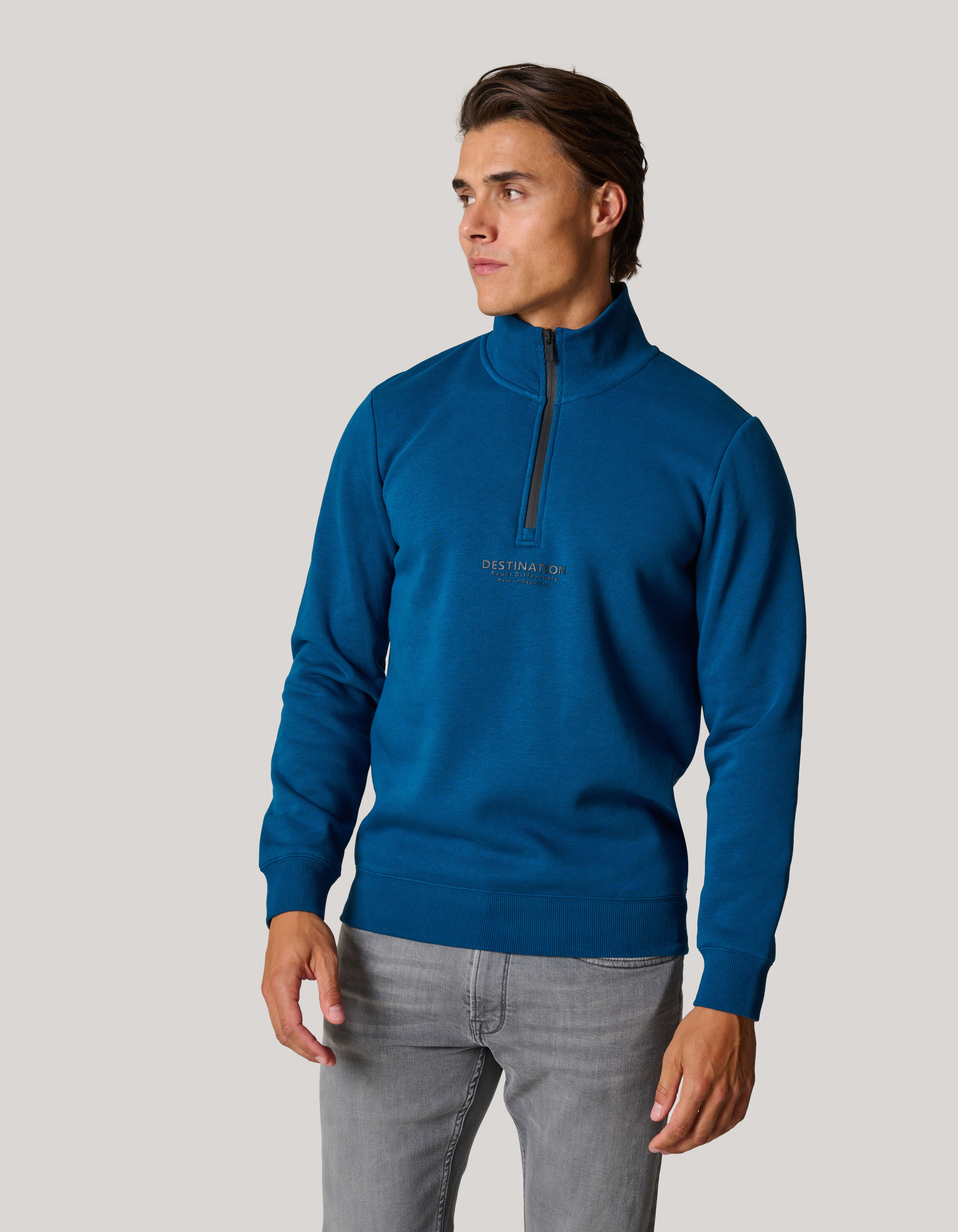 Zipper Sweater Donkerblauw SHOEBY MEN