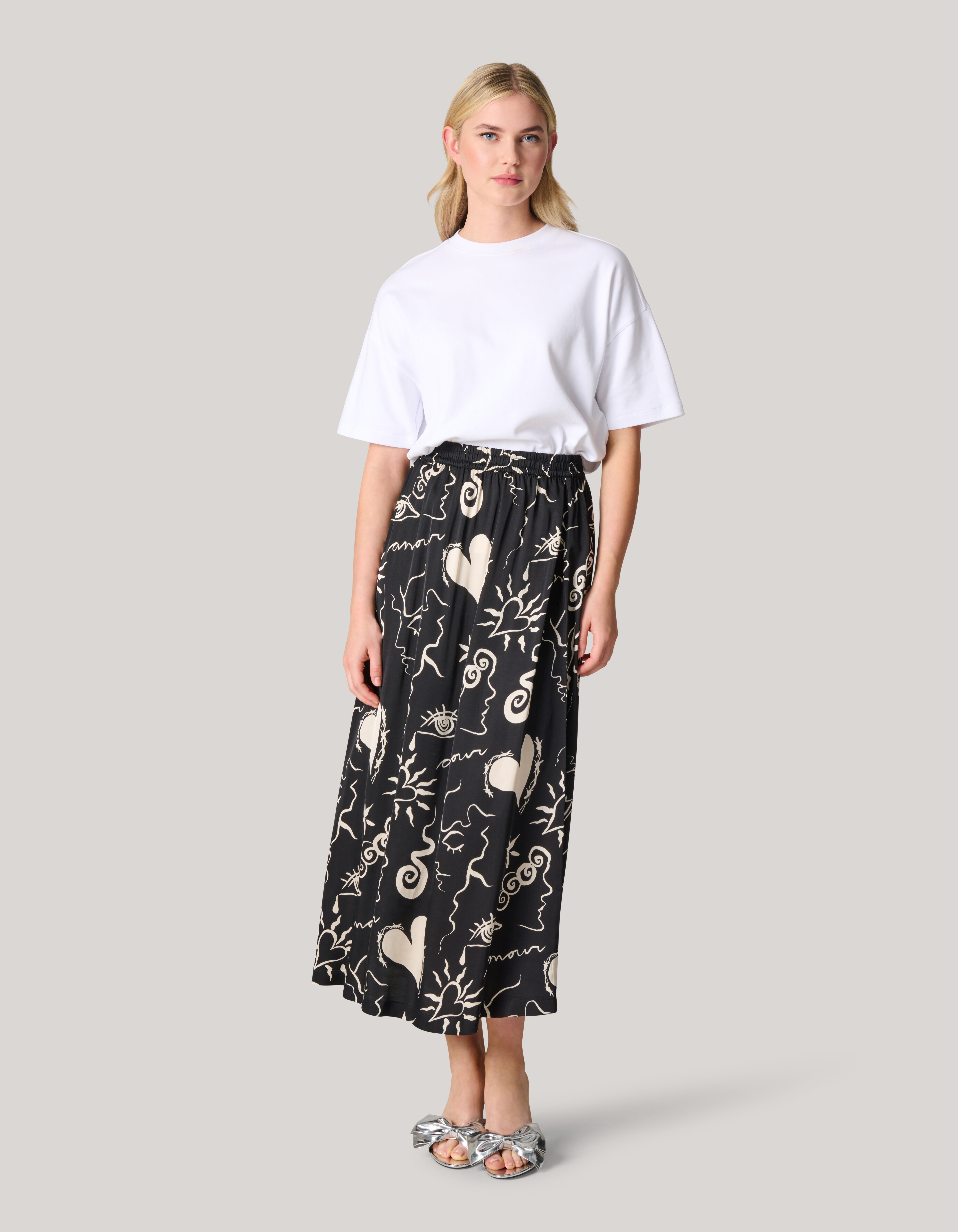 Printed Maxi Rok Zwart SHOEBY WOMEN