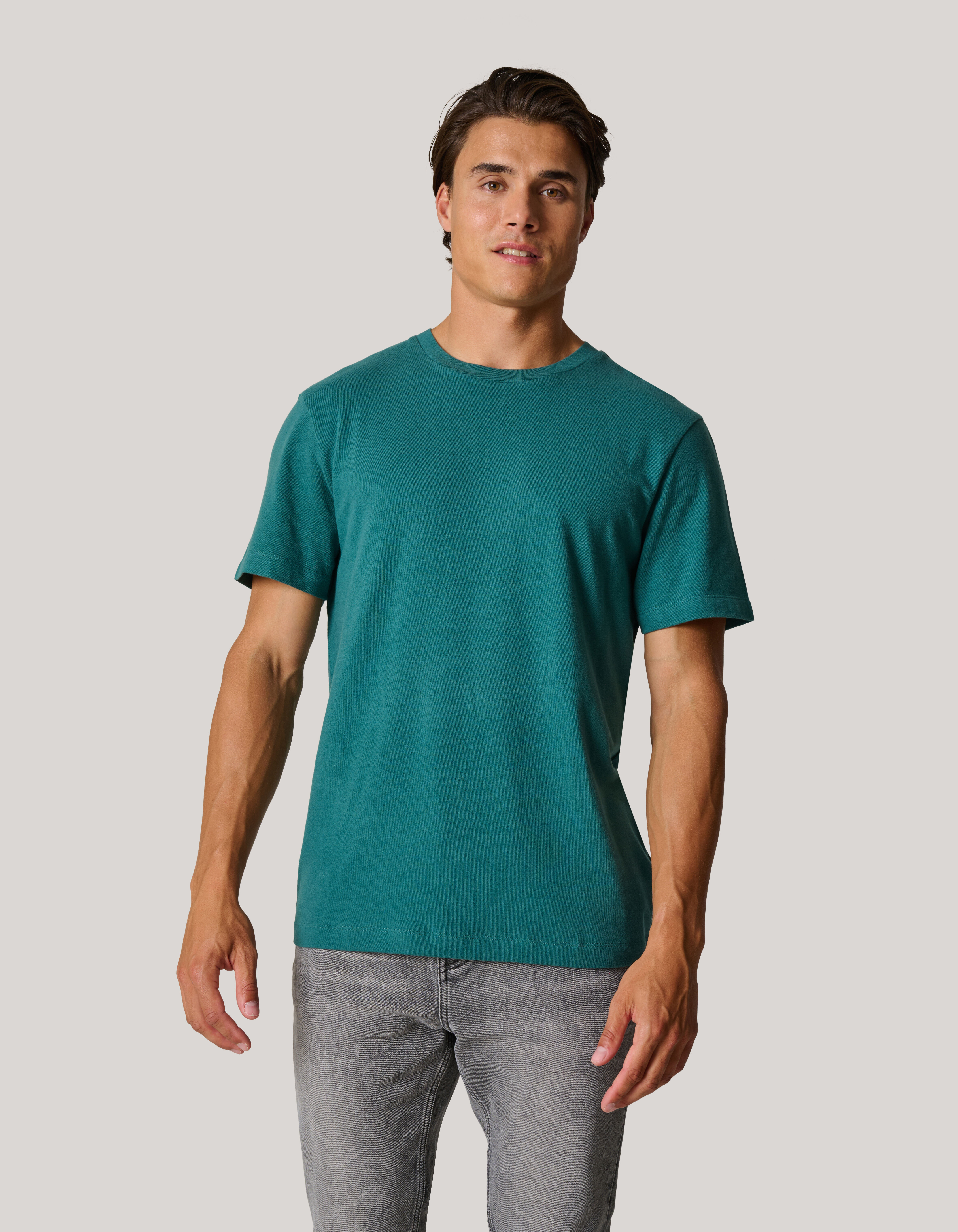 Brushed T-shirt Turquoise SHOEBY MEN